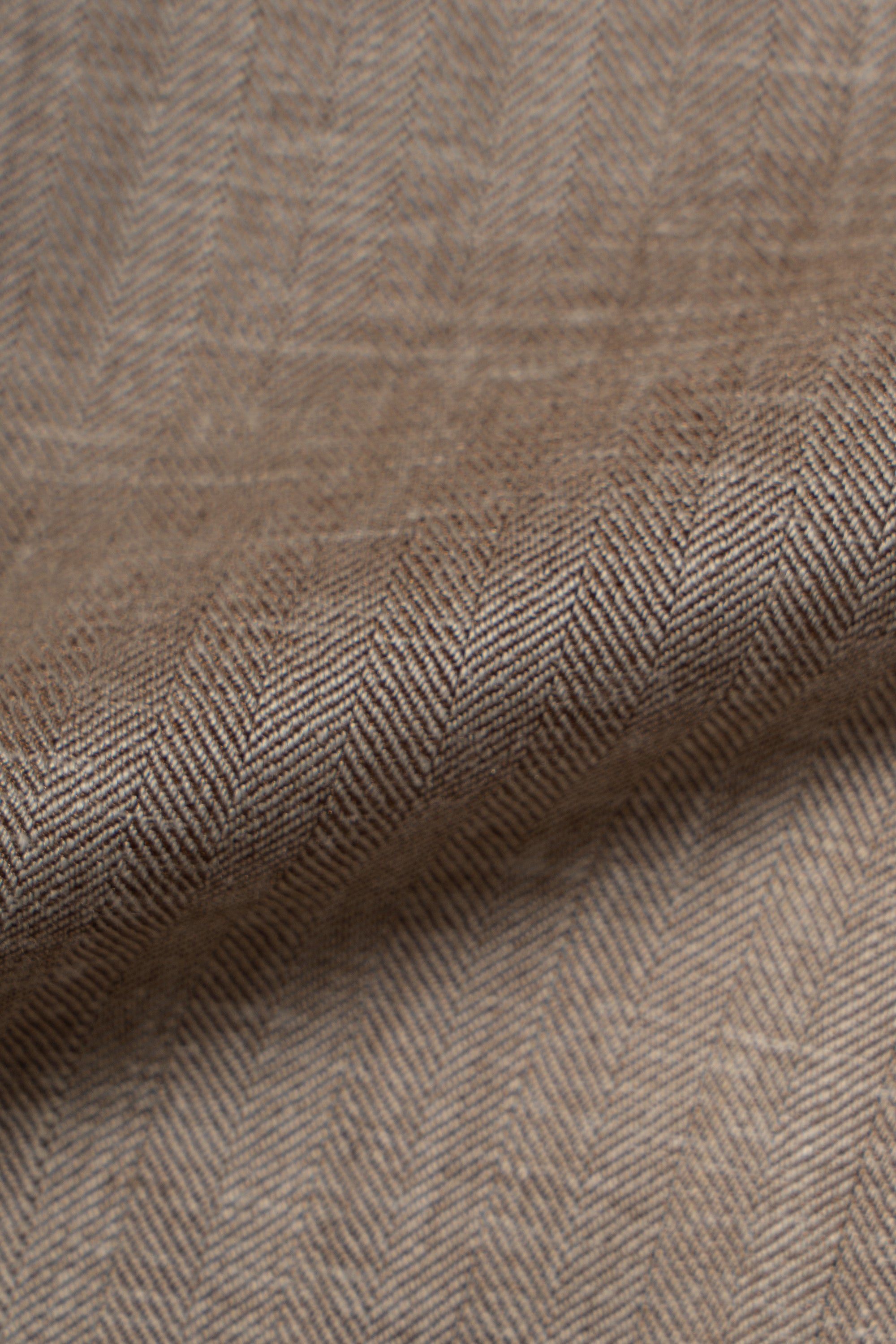 MTO Champagne Herringbone Wool Silk Linen Suit