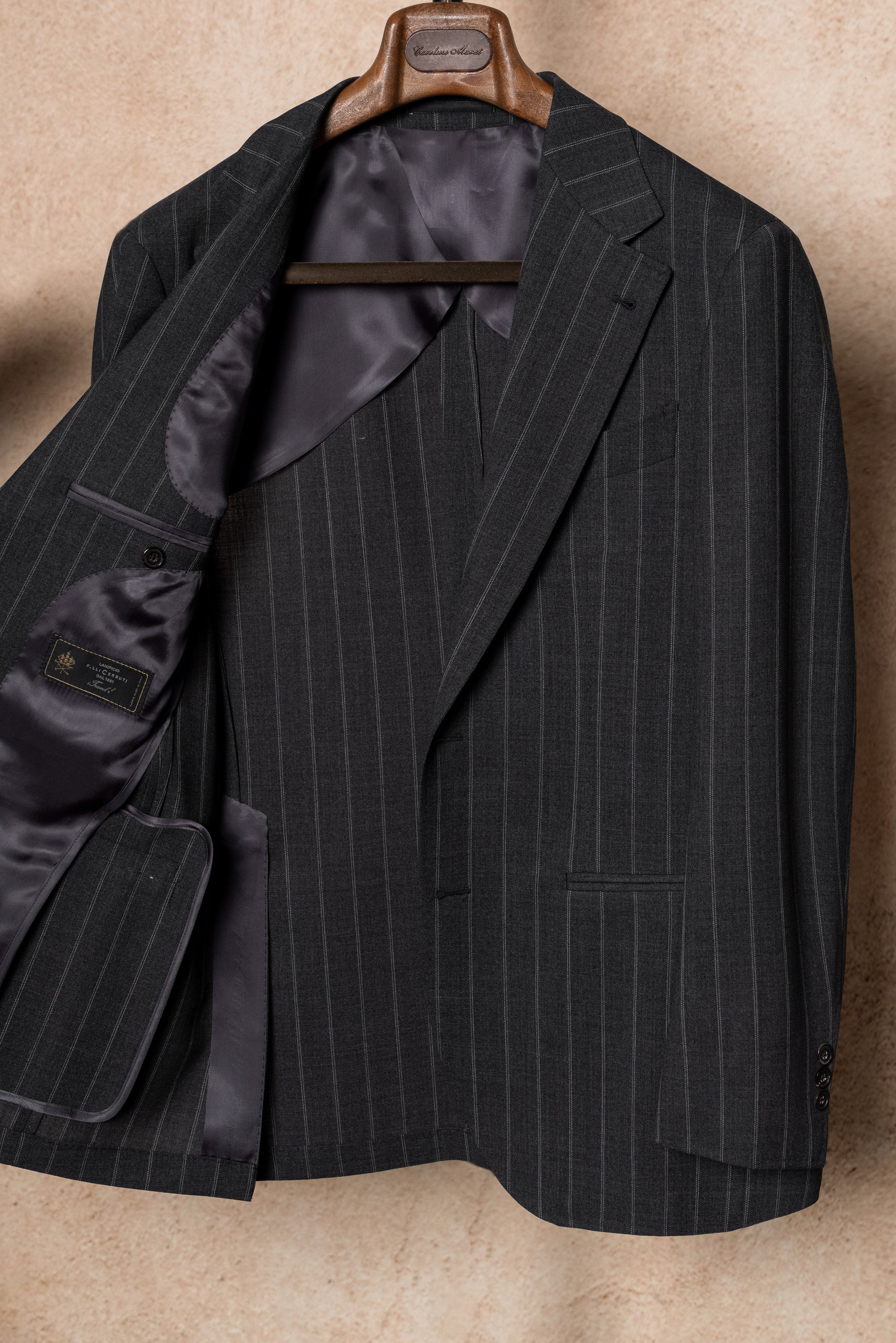 MTO Grey Twin Pinstripe Suit #322