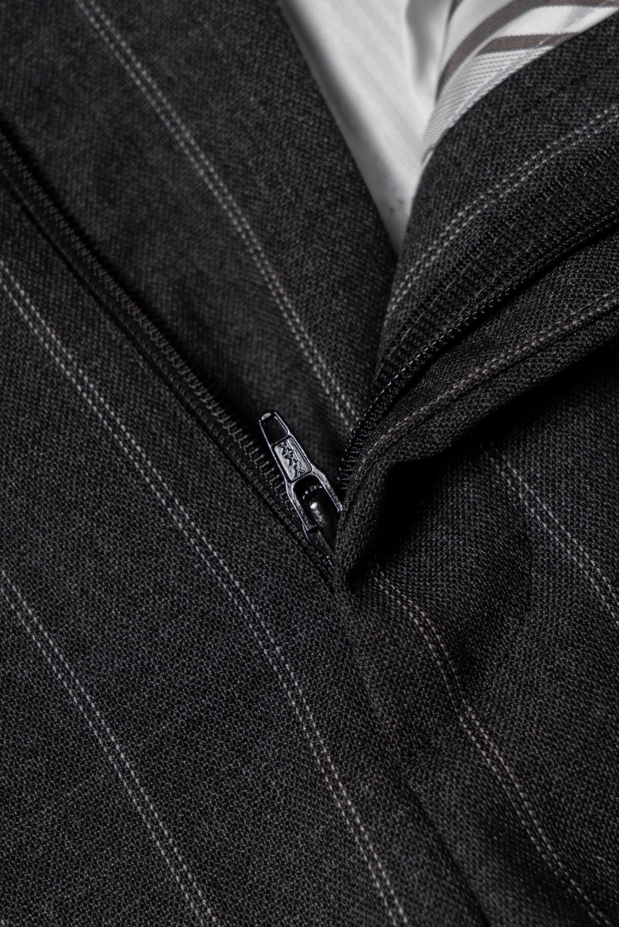 MTO Grey Twin Pinstripe Suit #322