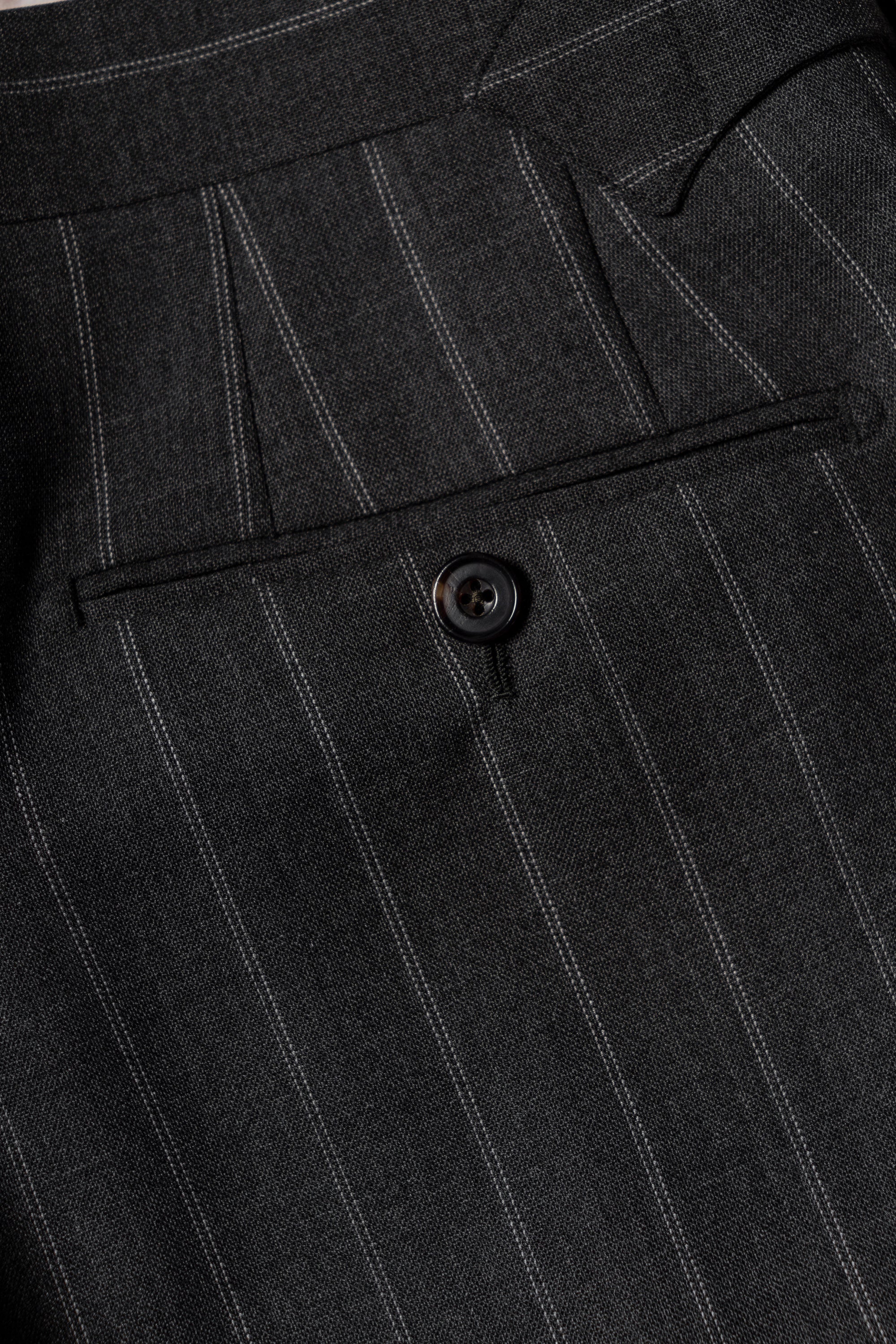 MTO Grey Twin Pinstripe Suit #322