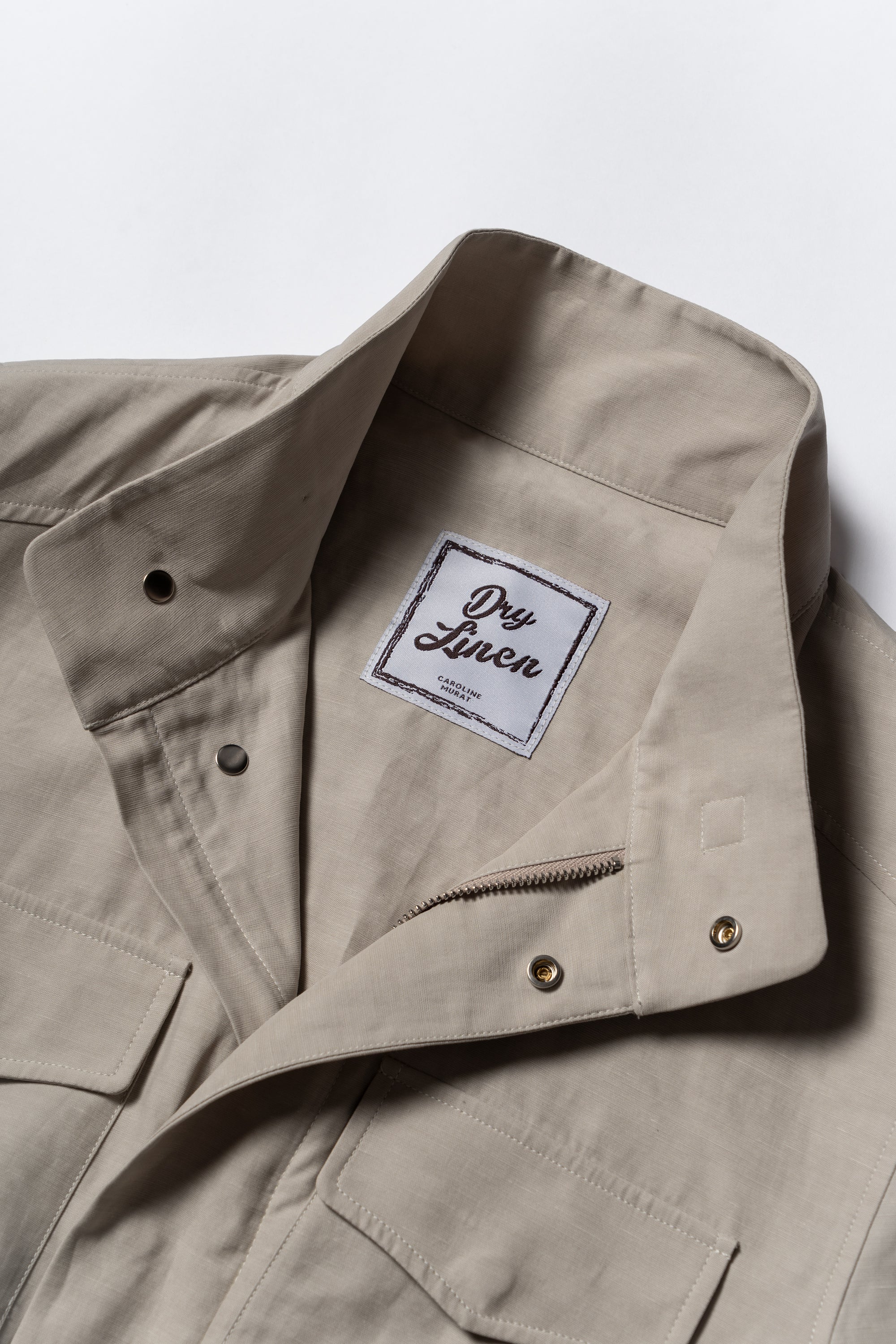 Light Khaki Tencel Linen Cotton M65 Jacket