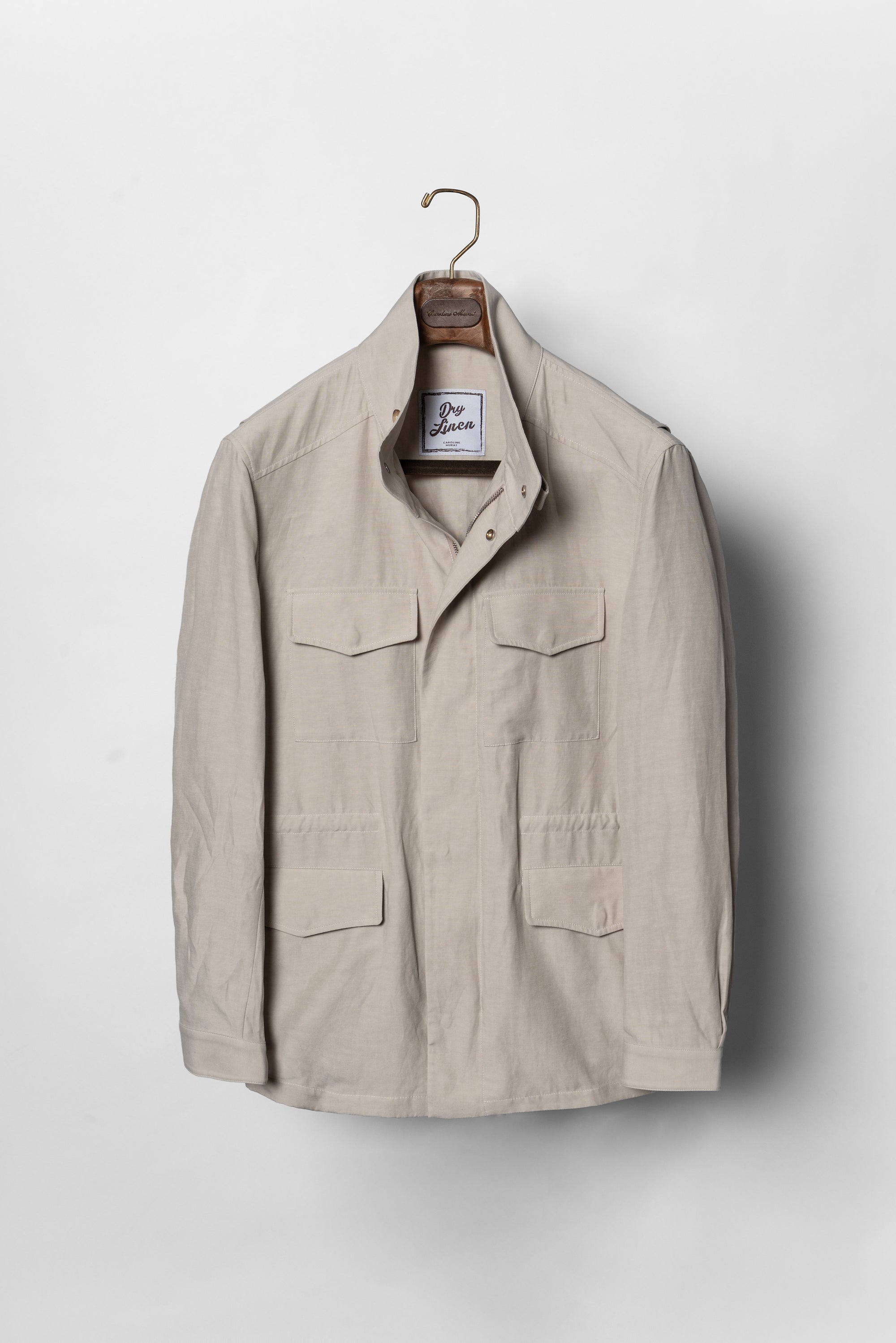 Light Khaki Tencel Linen Cotton M65 Jacket
