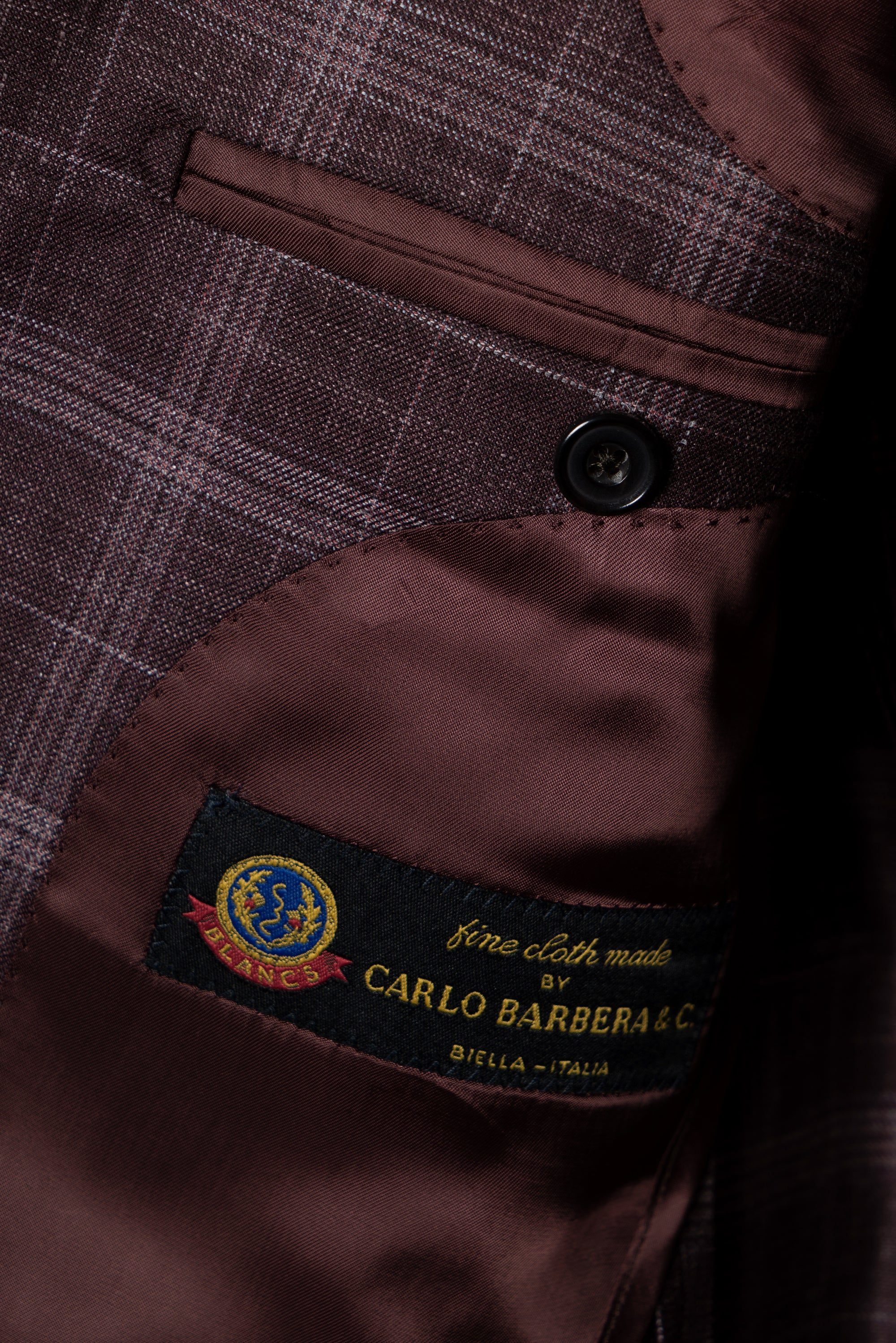 MTO Burgundy Overcheck Wool Silk Linen Jacket #340