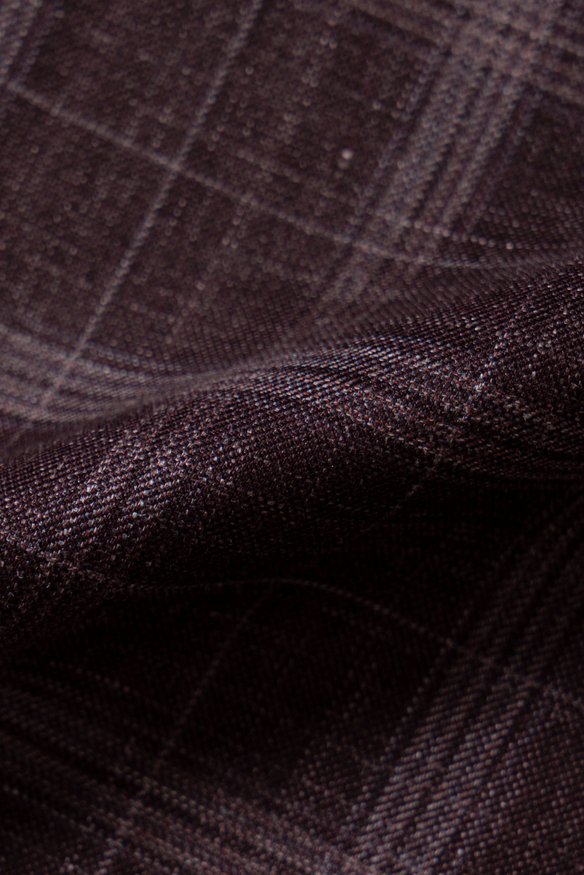 MTO Burgundy Overcheck Wool Silk Linen Jacket #340