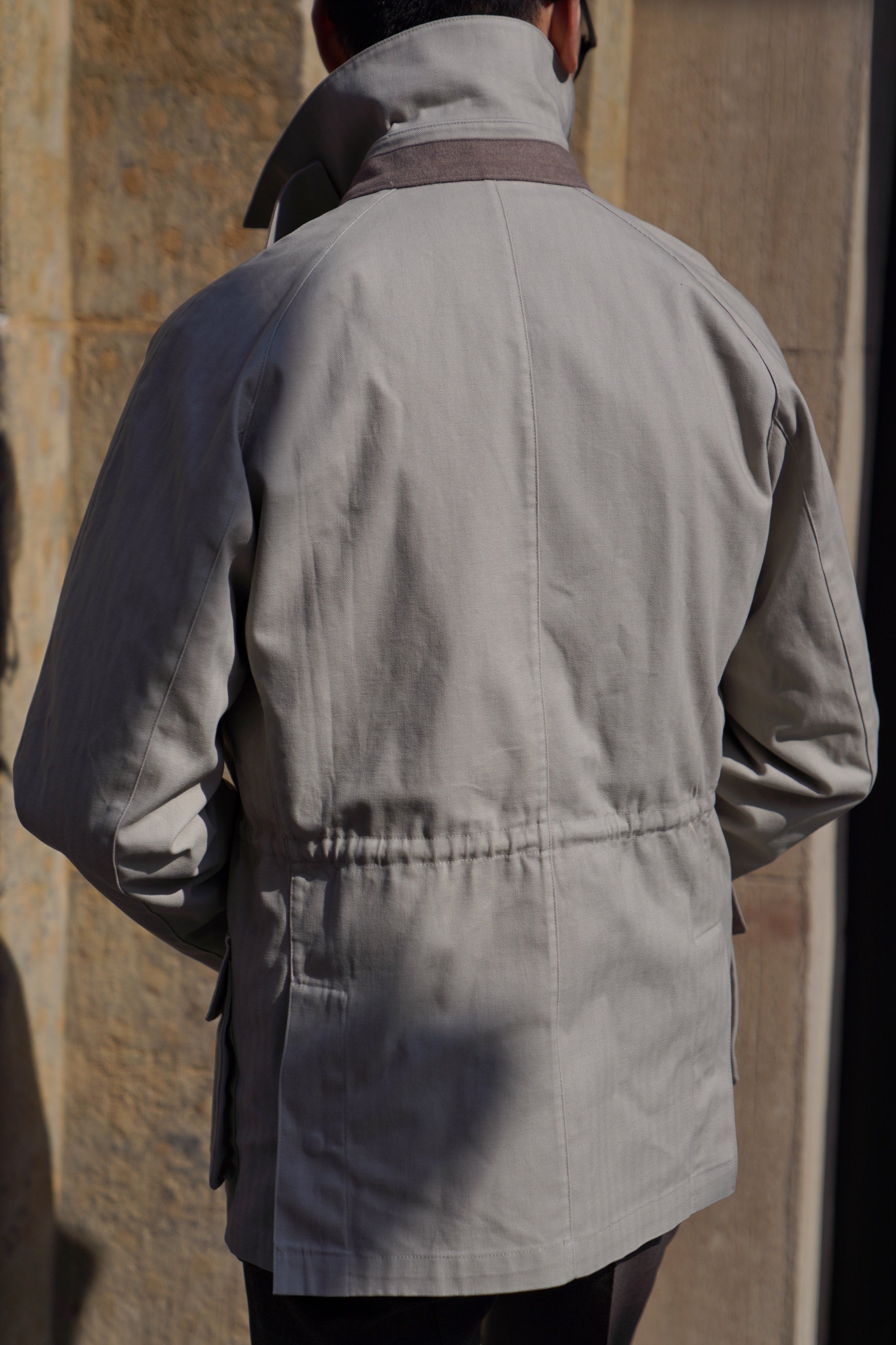 Stone Herringbone Cotton Hunting Jacket