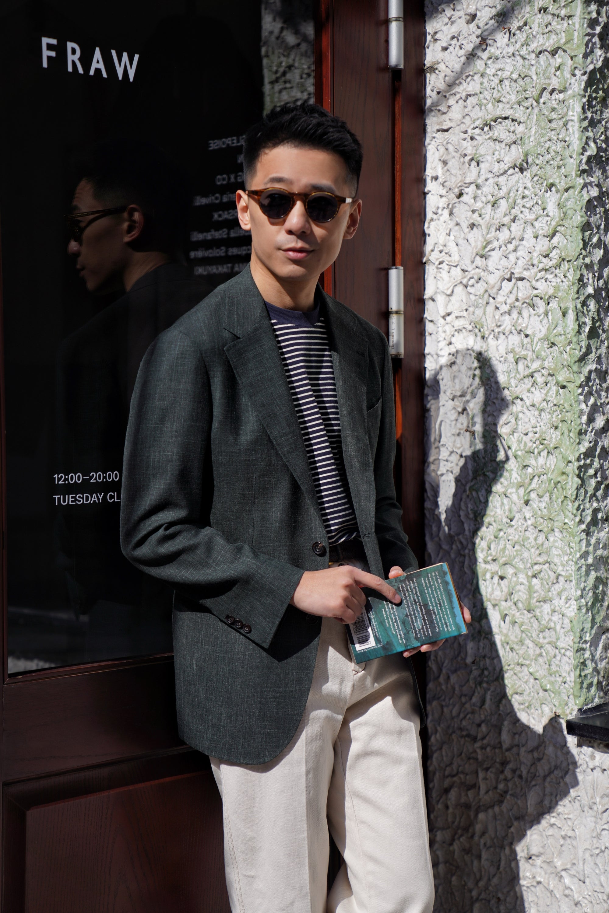 MTO Dark Green Wool Silk Linen Jacket