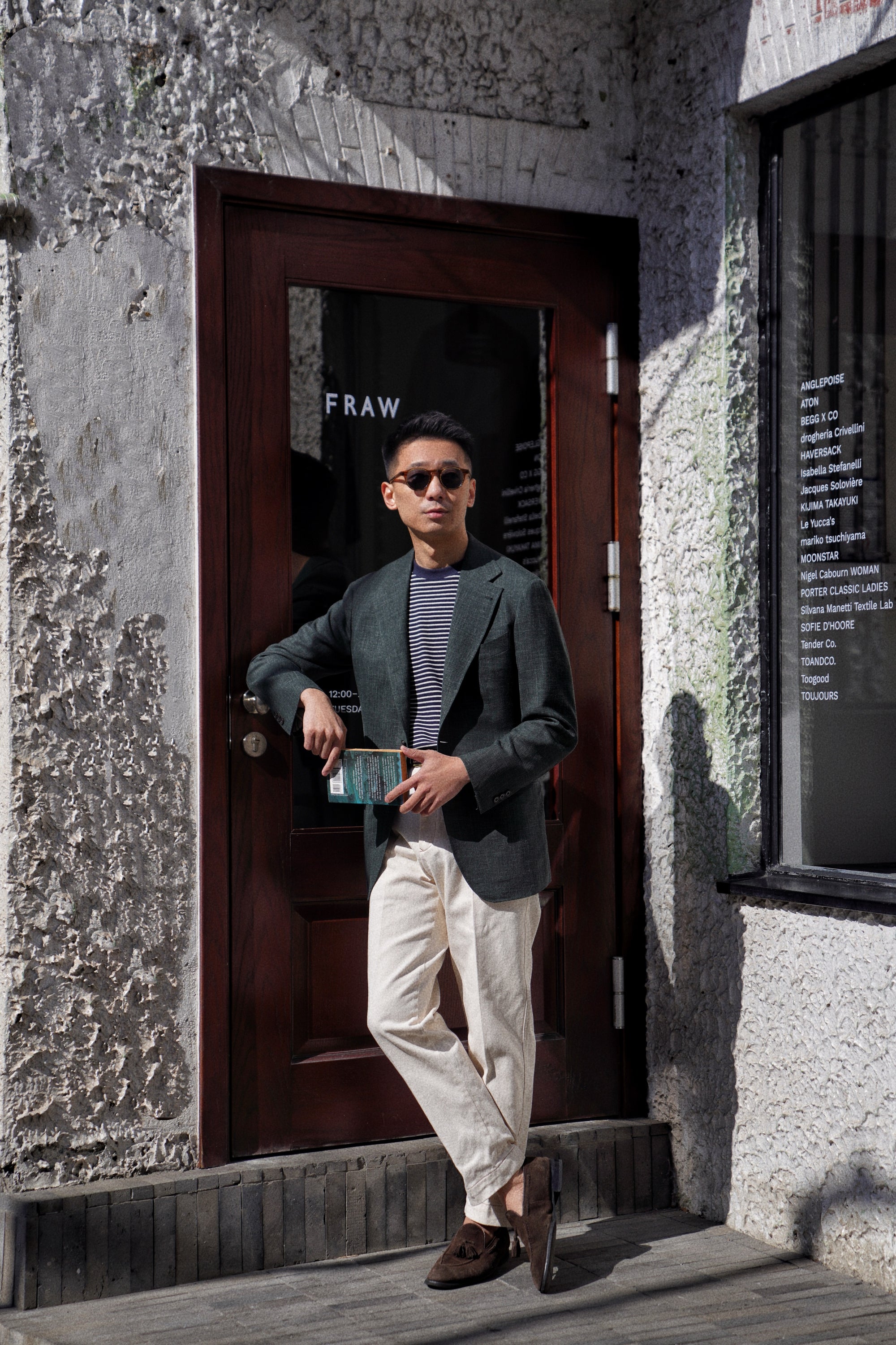 MTO Dark Green Wool Silk Linen Jacket