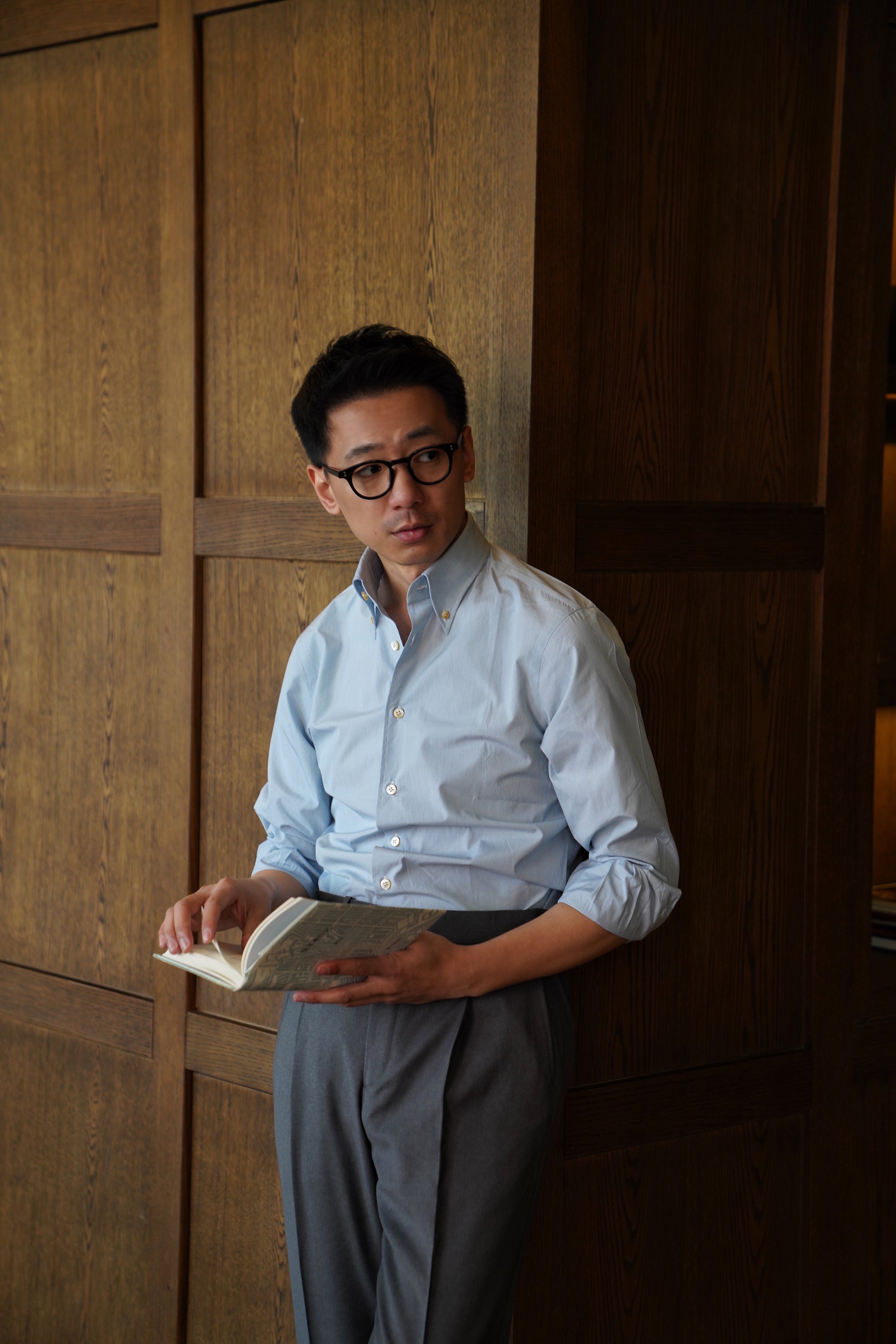 MTO Hand-stitched Pale Blue Stripe Shirt