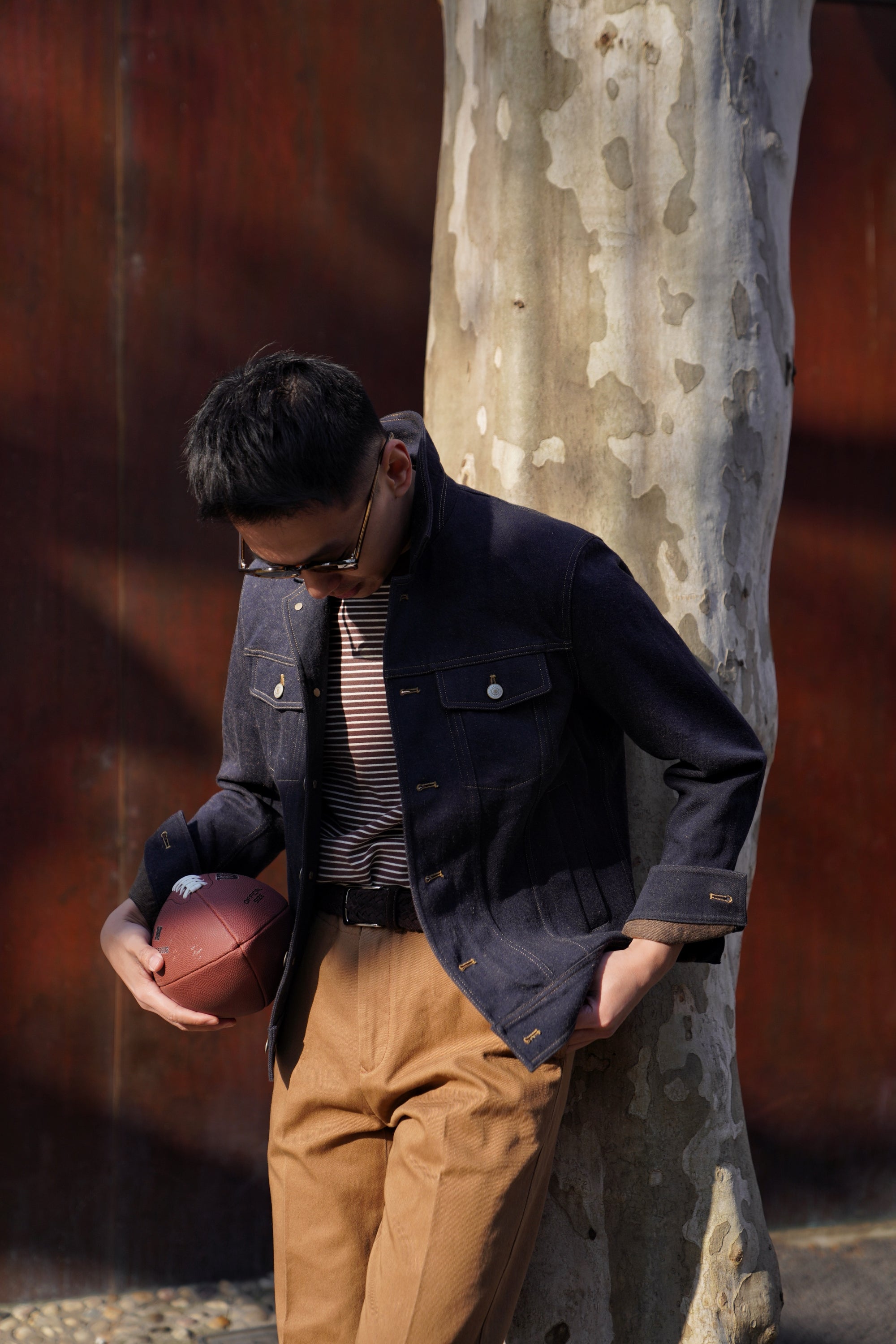Denim Cotton Linen Blouson Jacket