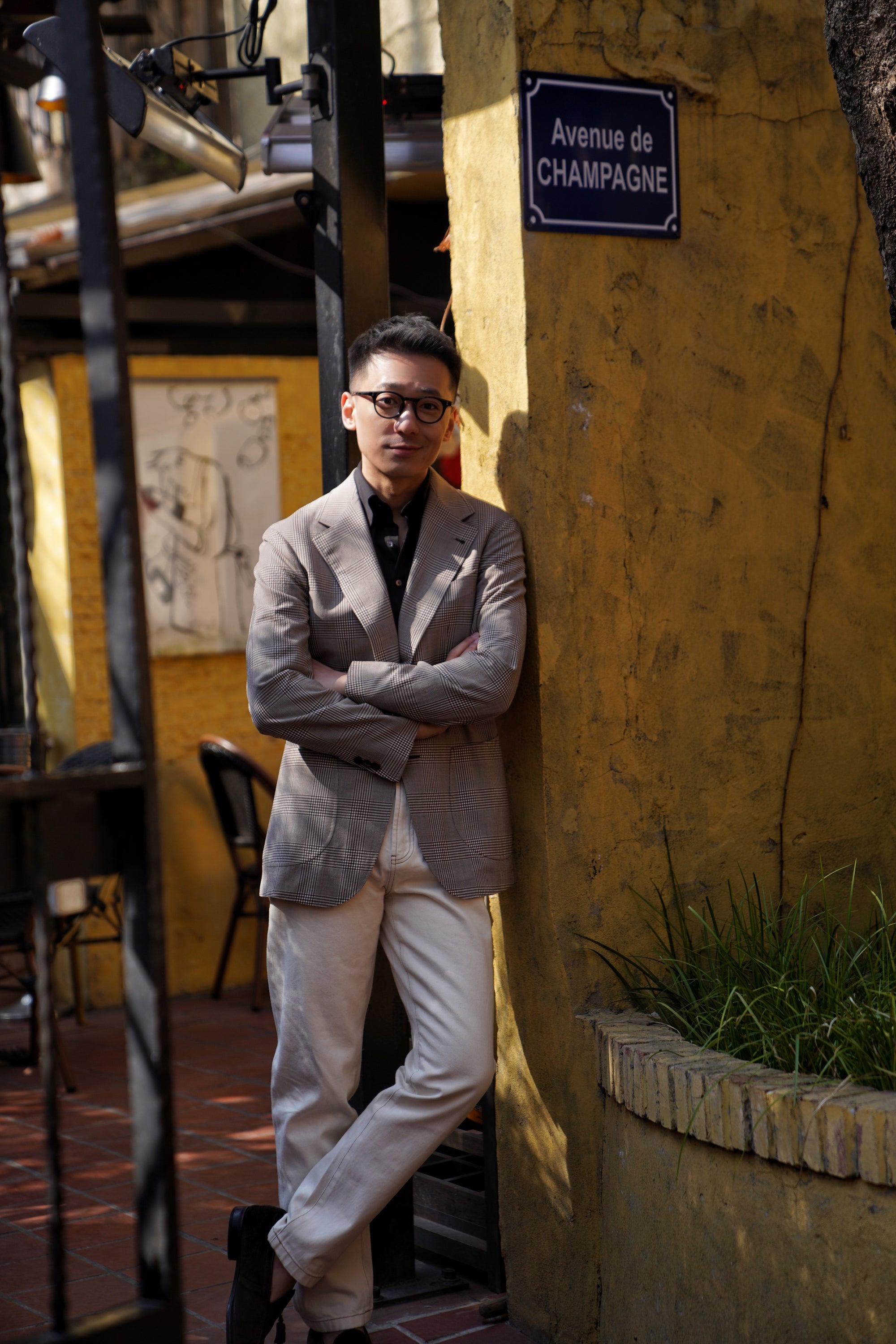 MTO Brown Glen Check Wool Seersucker Jacket #99