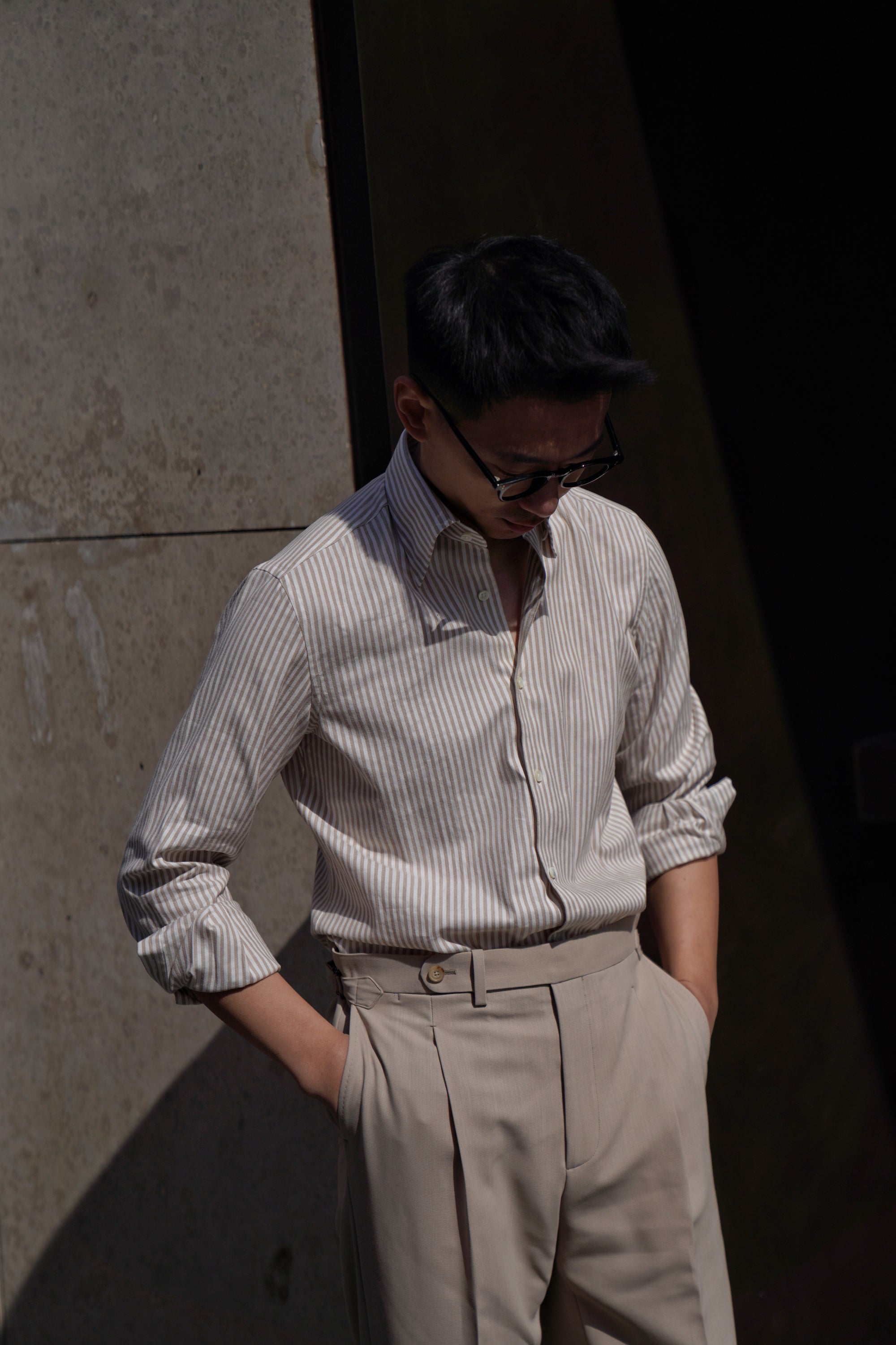 MTO Cotton Lyocell Blending Stripe Shirt