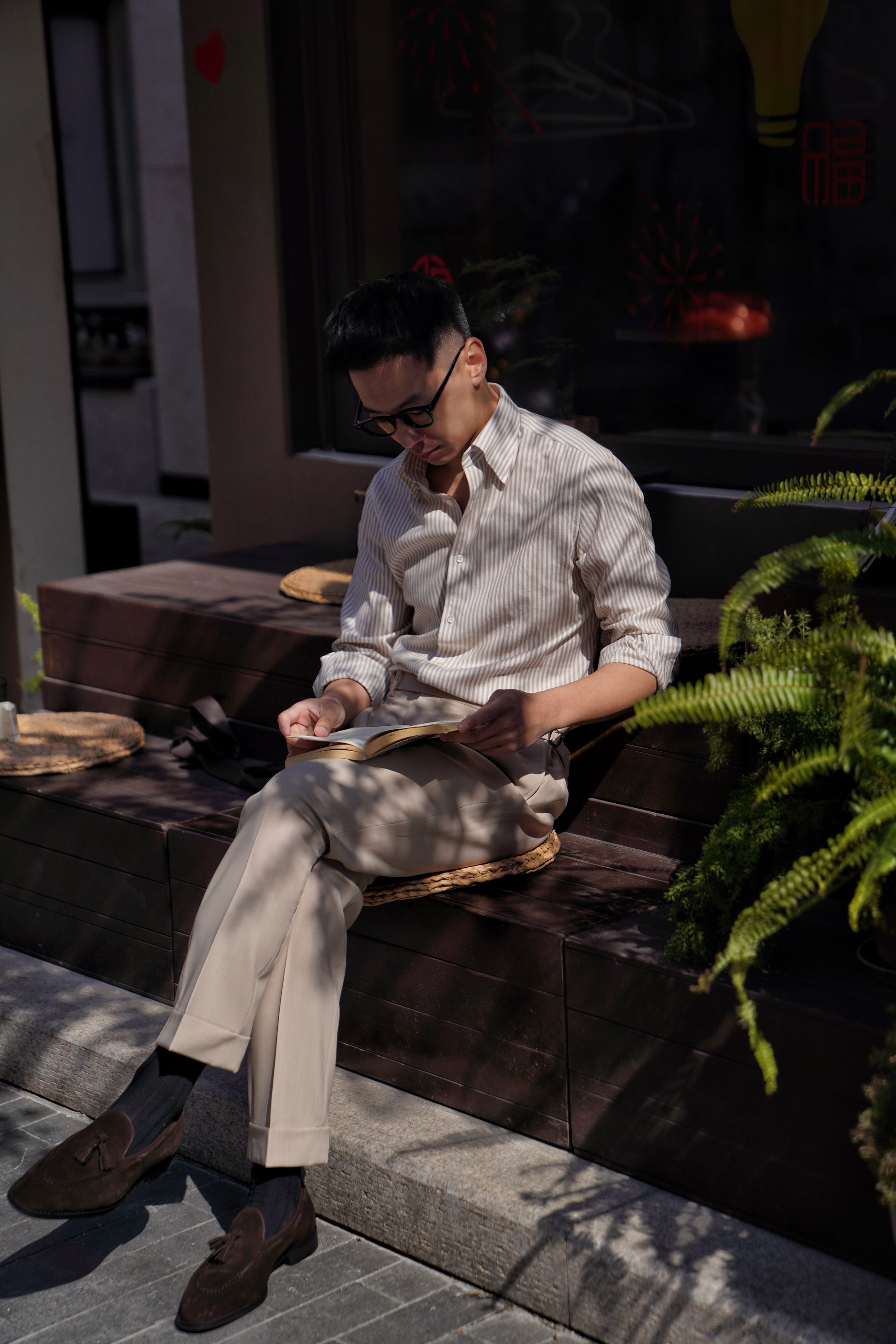 MTO Cotton Lyocell Blending Stripe Shirt