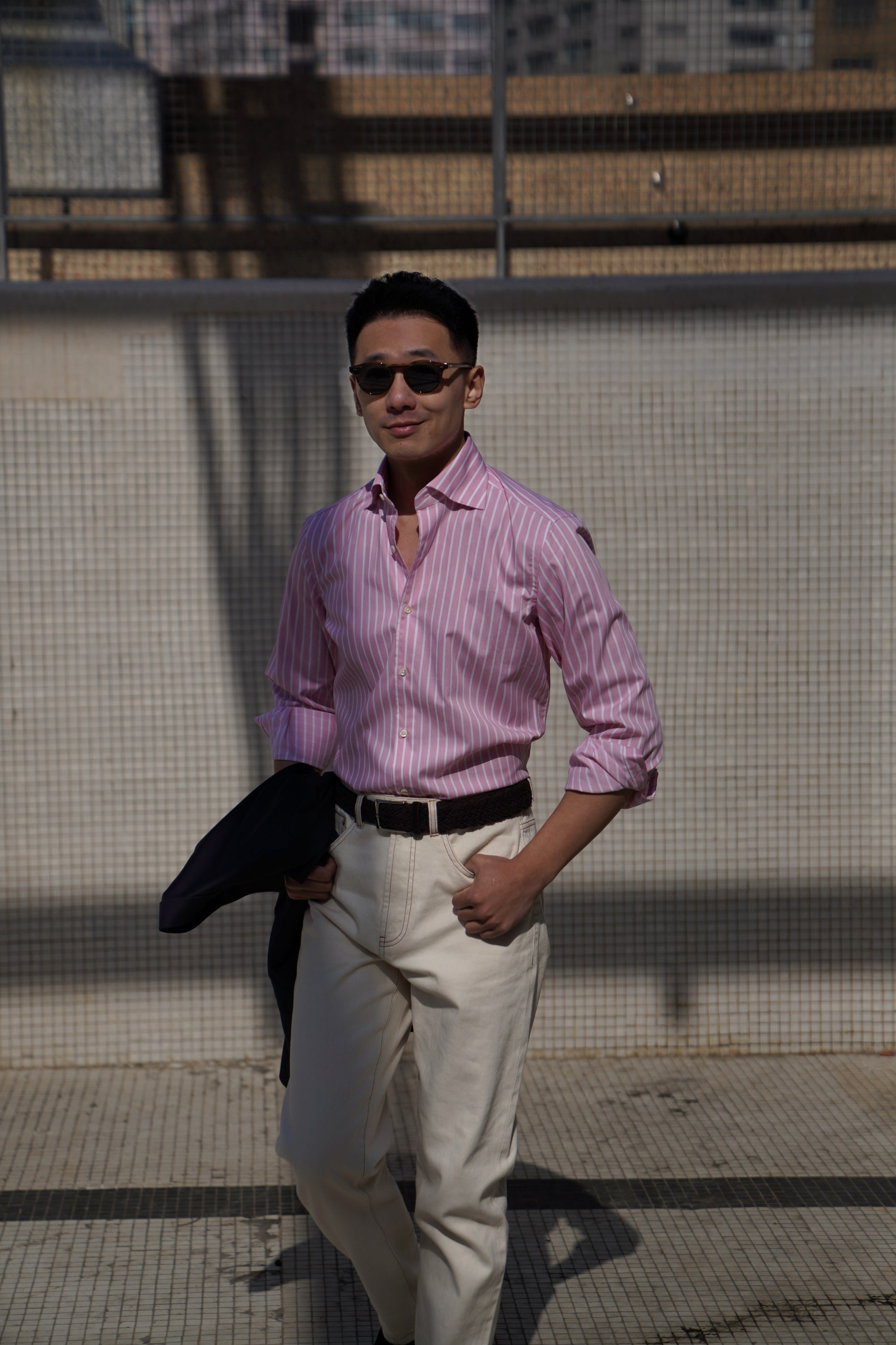 MTO Open Weave Cotton Stripe Shirt