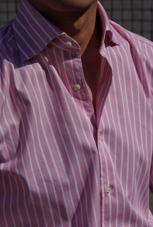 MTO Open Weave Cotton Stripe Shirt