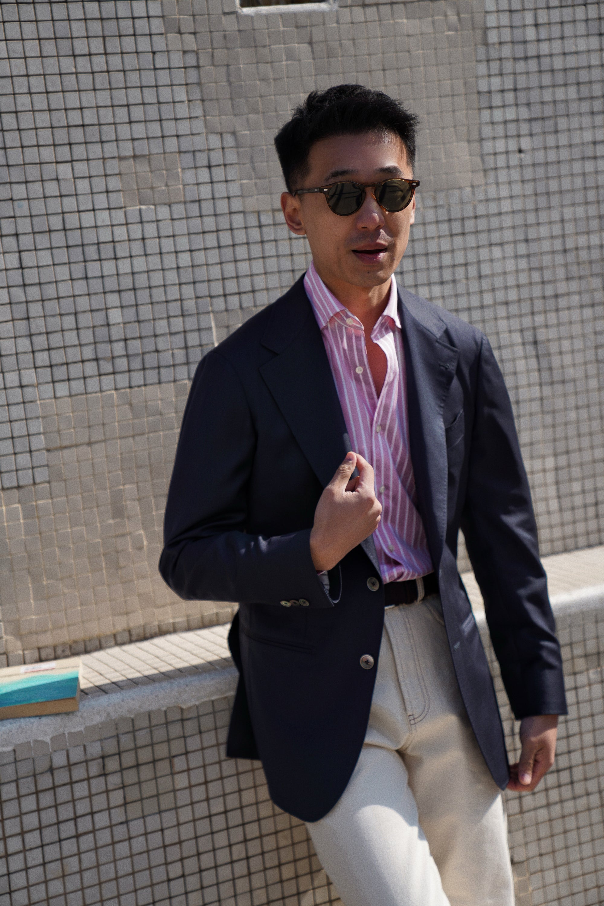 MTO Open Weave Cotton Stripe Shirt