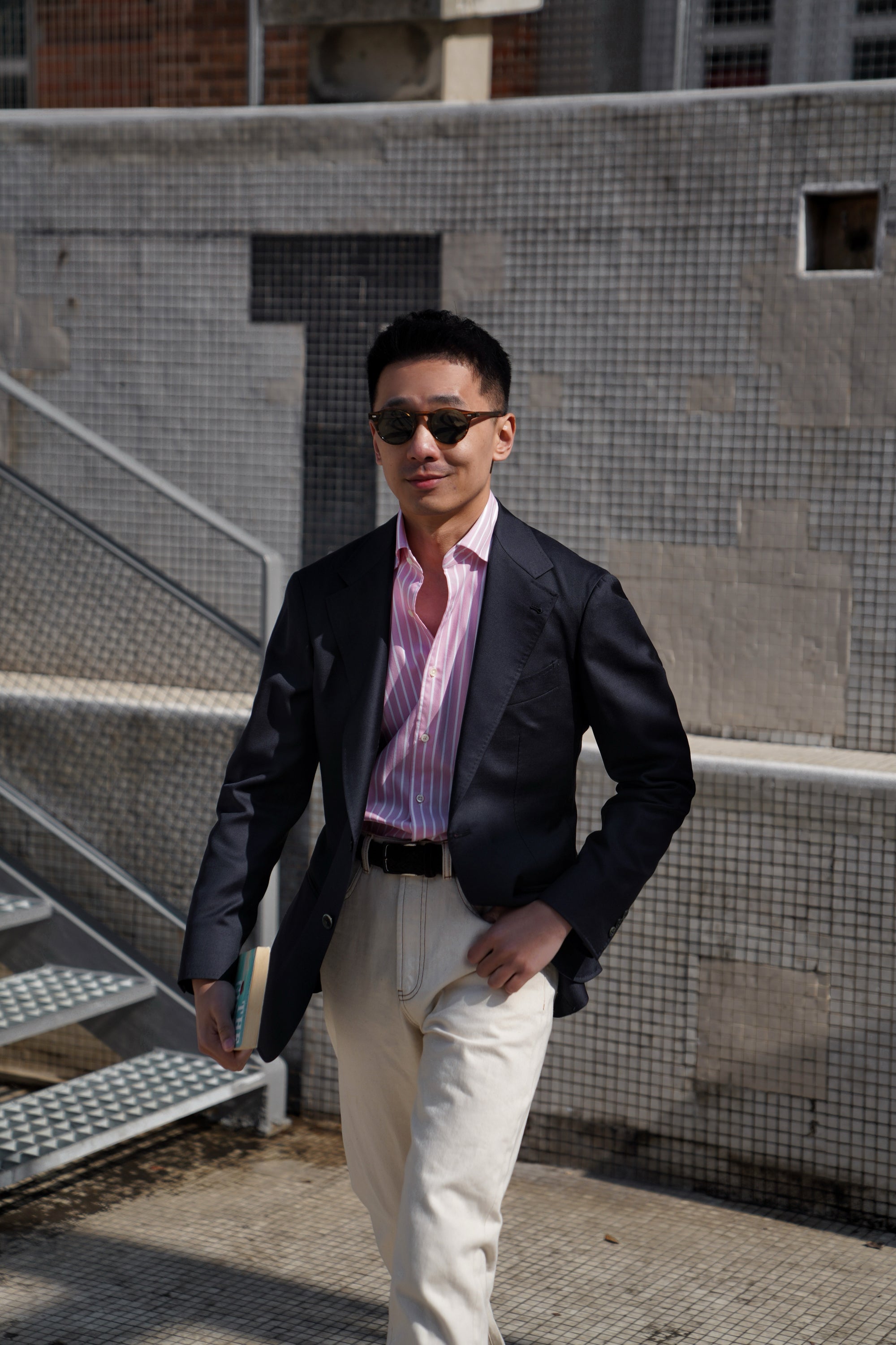 MTO Open Weave Cotton Stripe Shirt