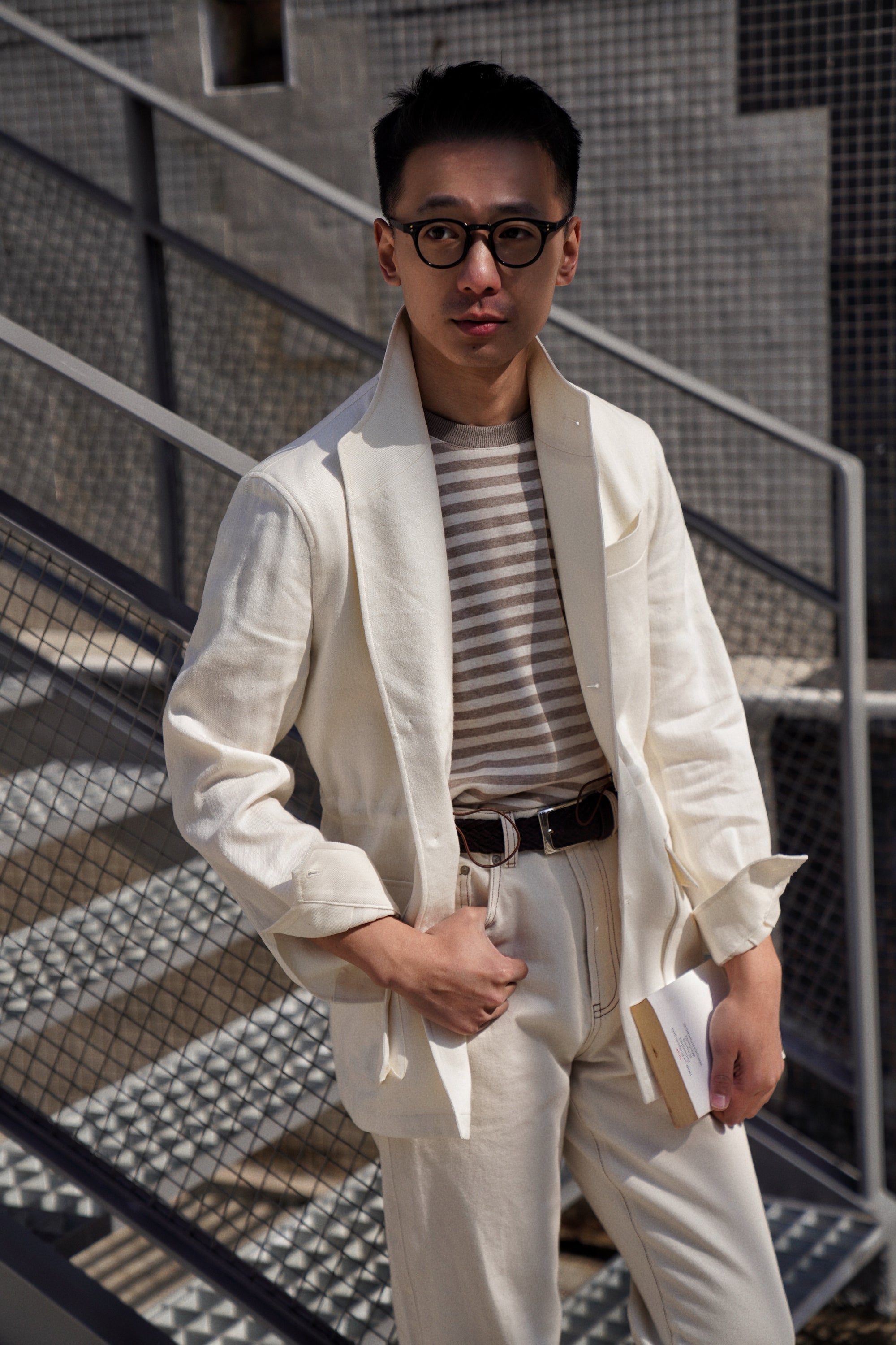 Beige Linen Wool Teba Jacket