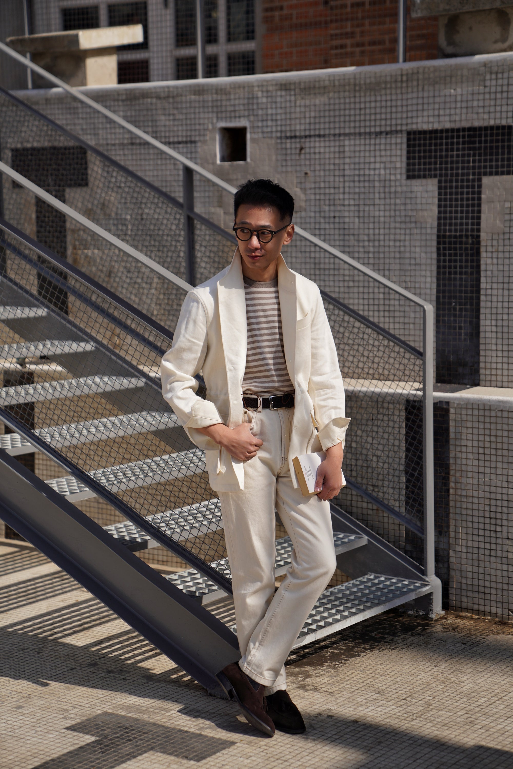 Beige Linen Wool Teba Jacket