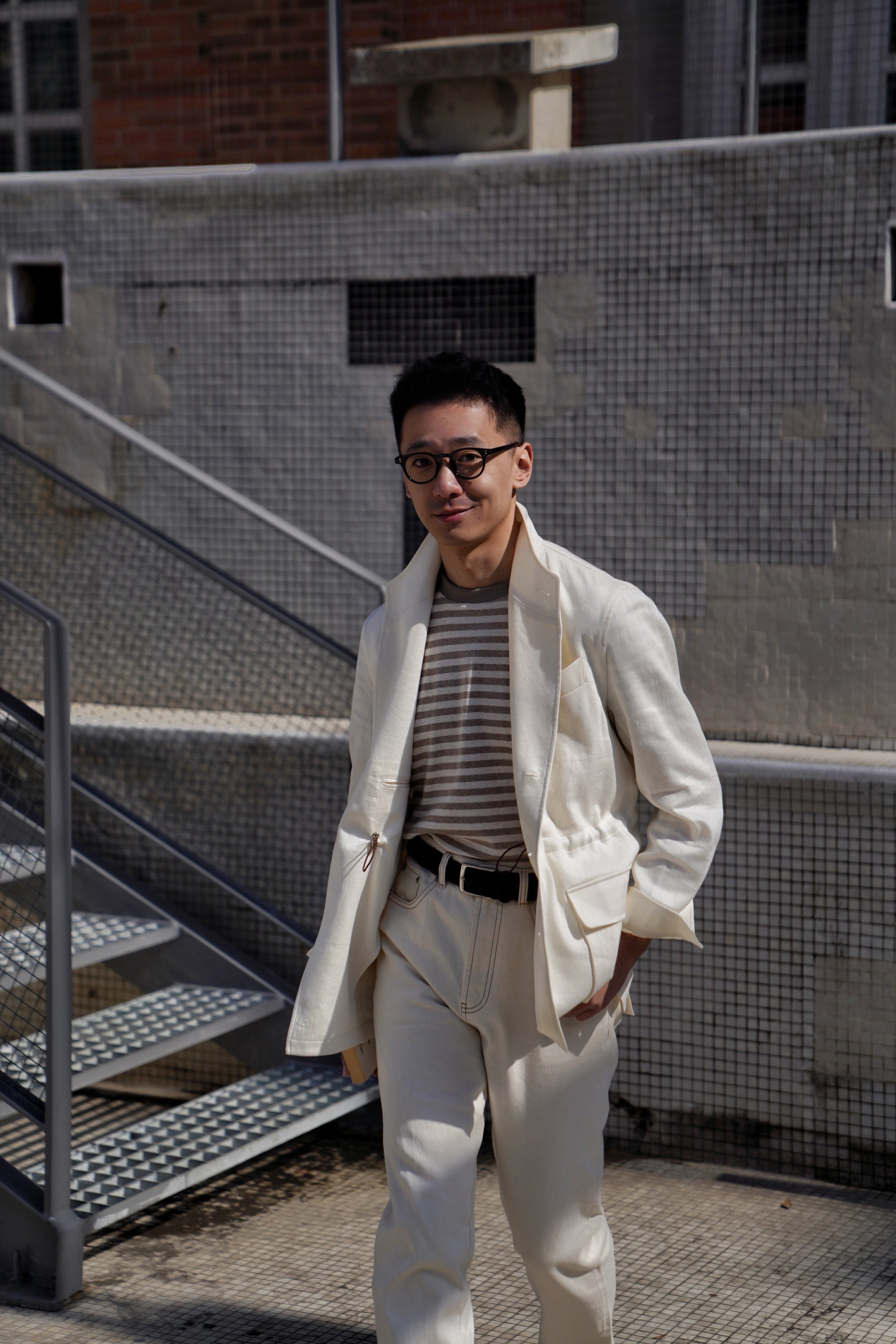 Beige Linen Wool Teba Jacket