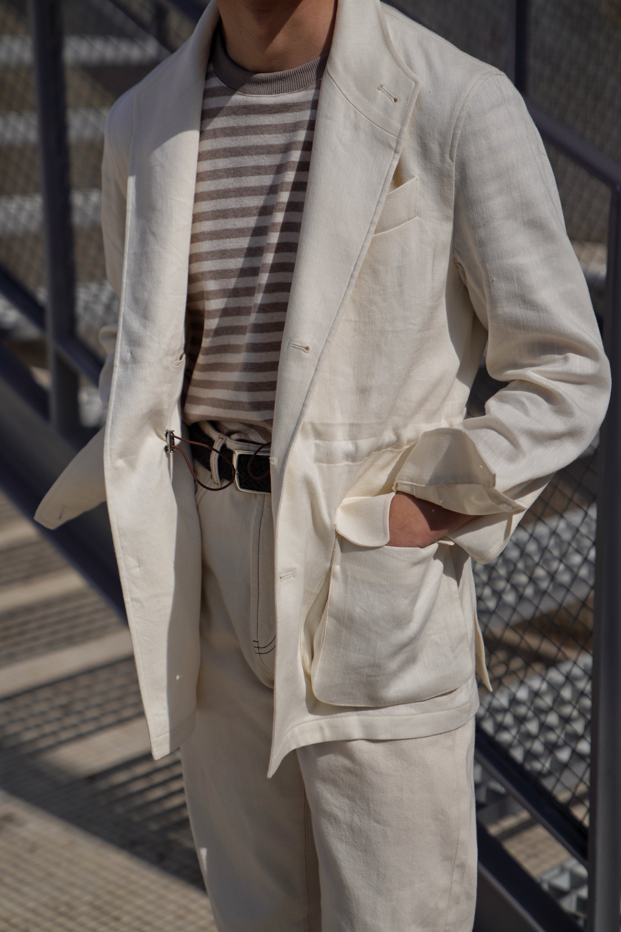 Beige Linen Wool Teba Jacket