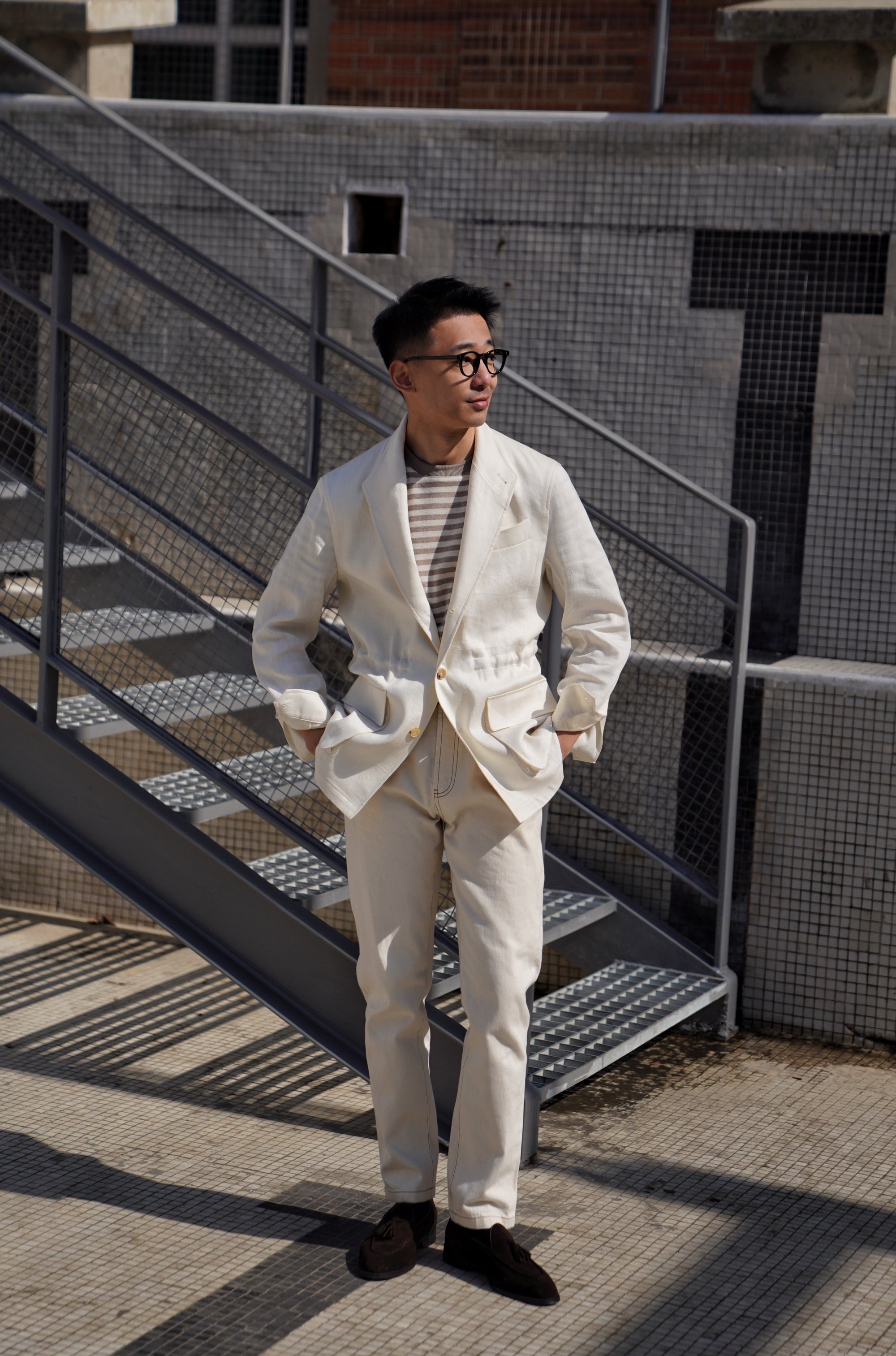 Beige Linen Wool Teba Jacket