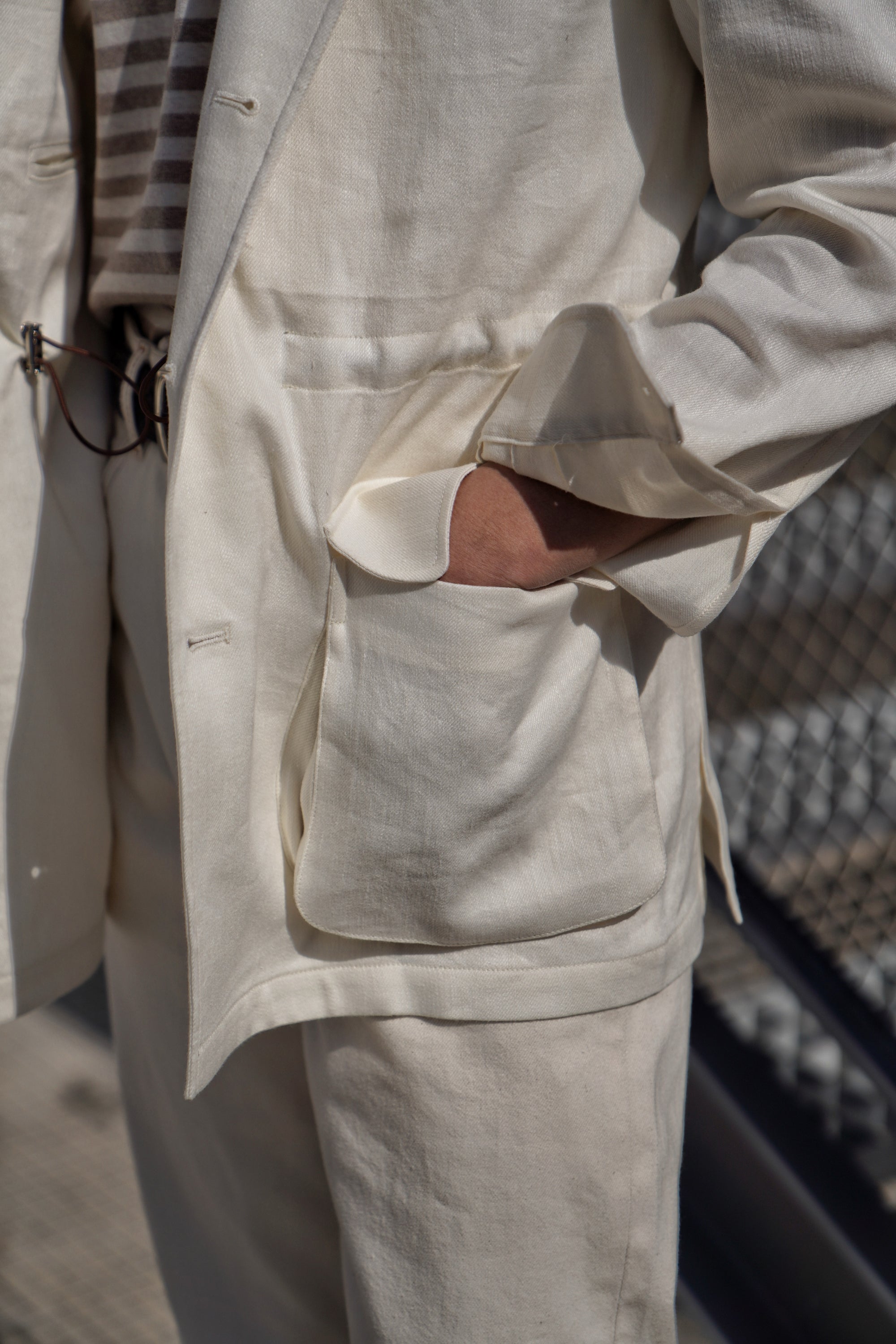 Beige Linen Wool Teba Jacket