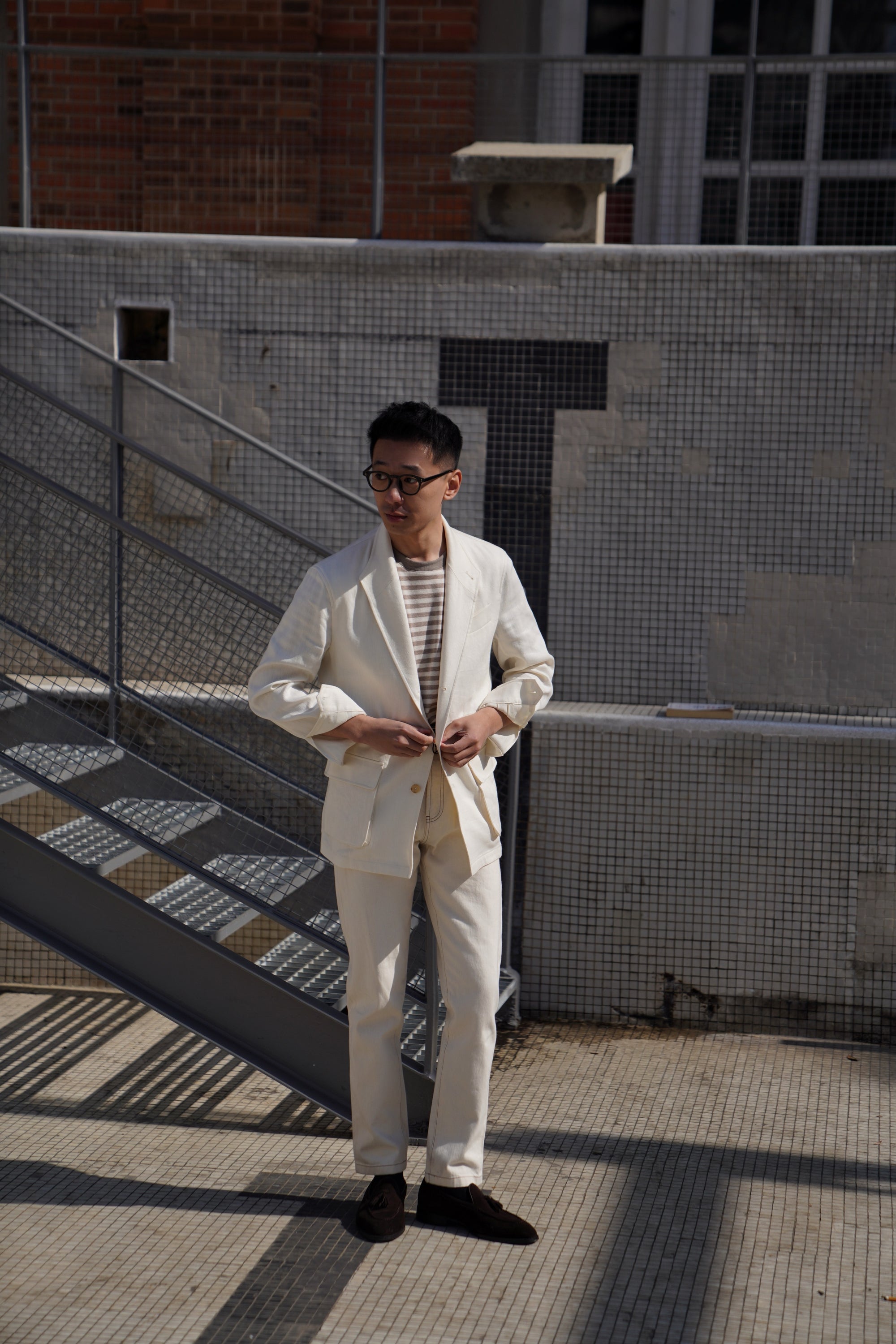 Beige Linen Wool Teba Jacket