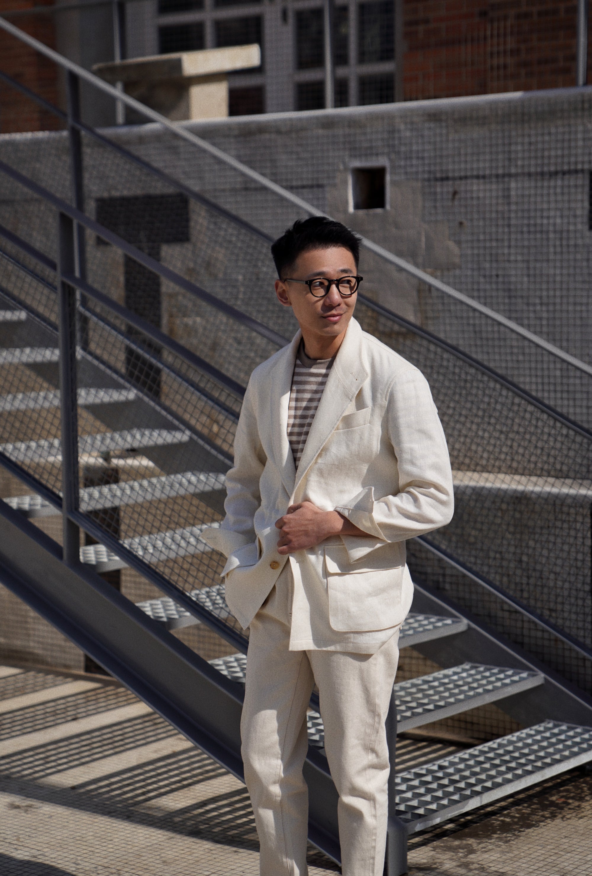 Beige Linen Wool Teba Jacket