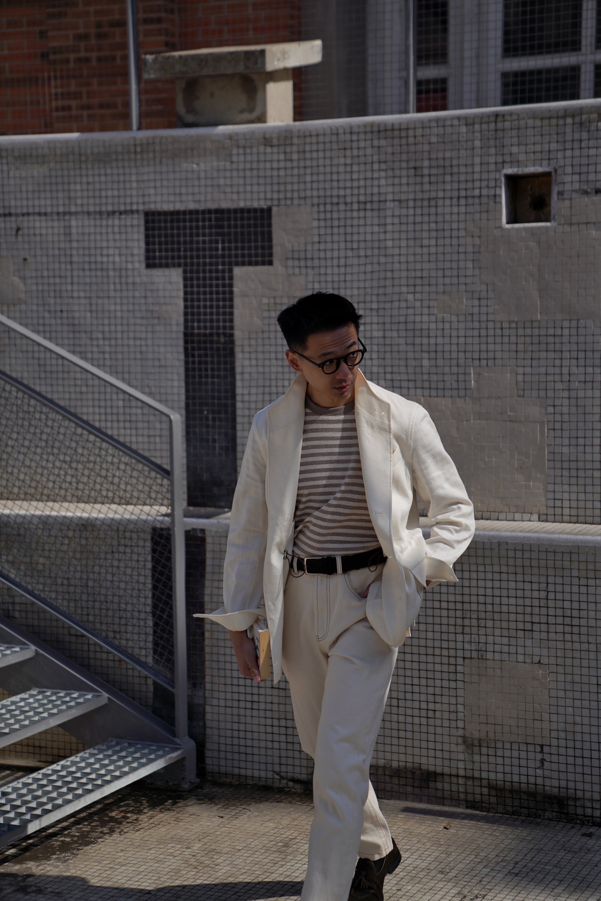 Beige Linen Wool Teba Jacket