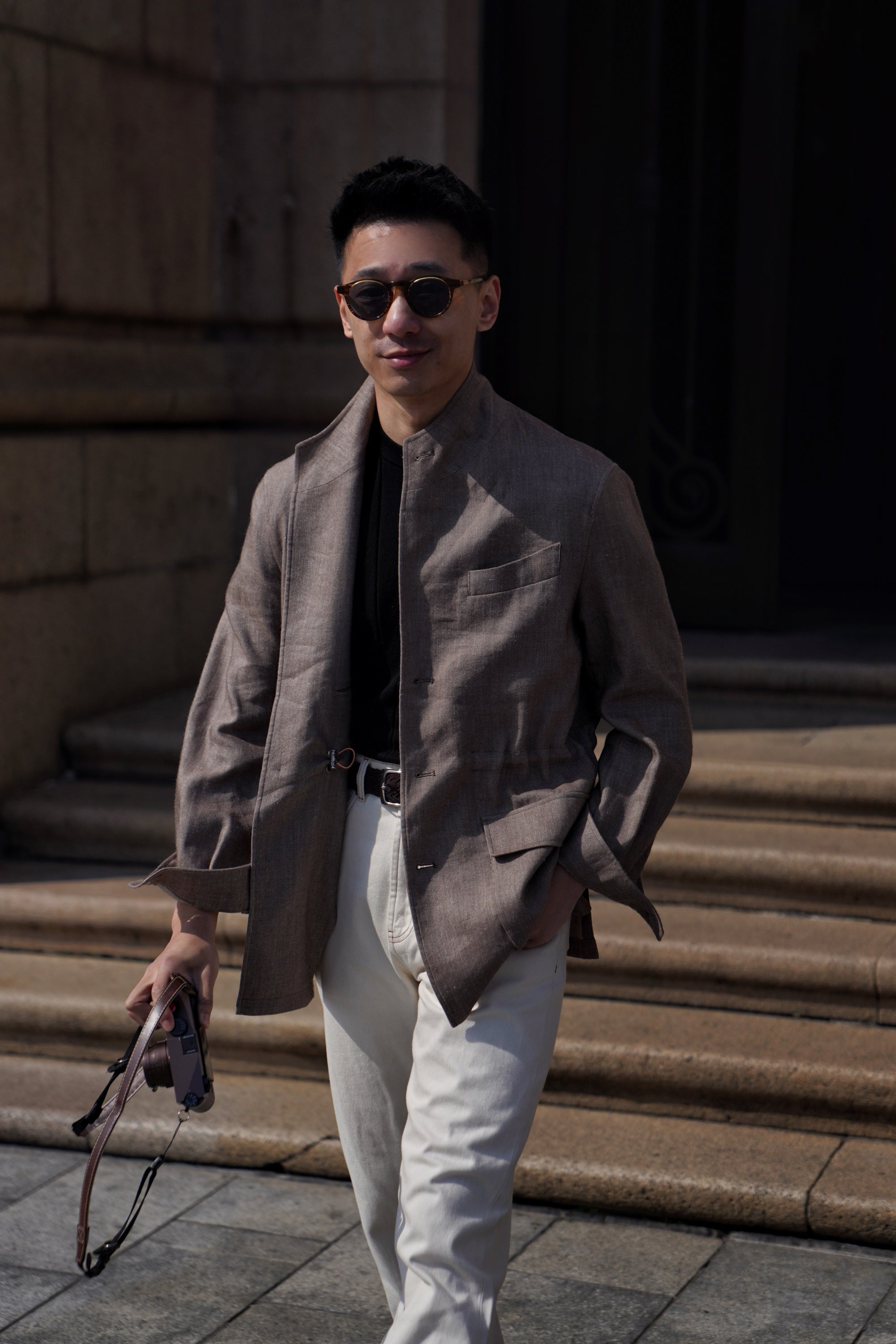 Brown Linen Wool Teba Jacket