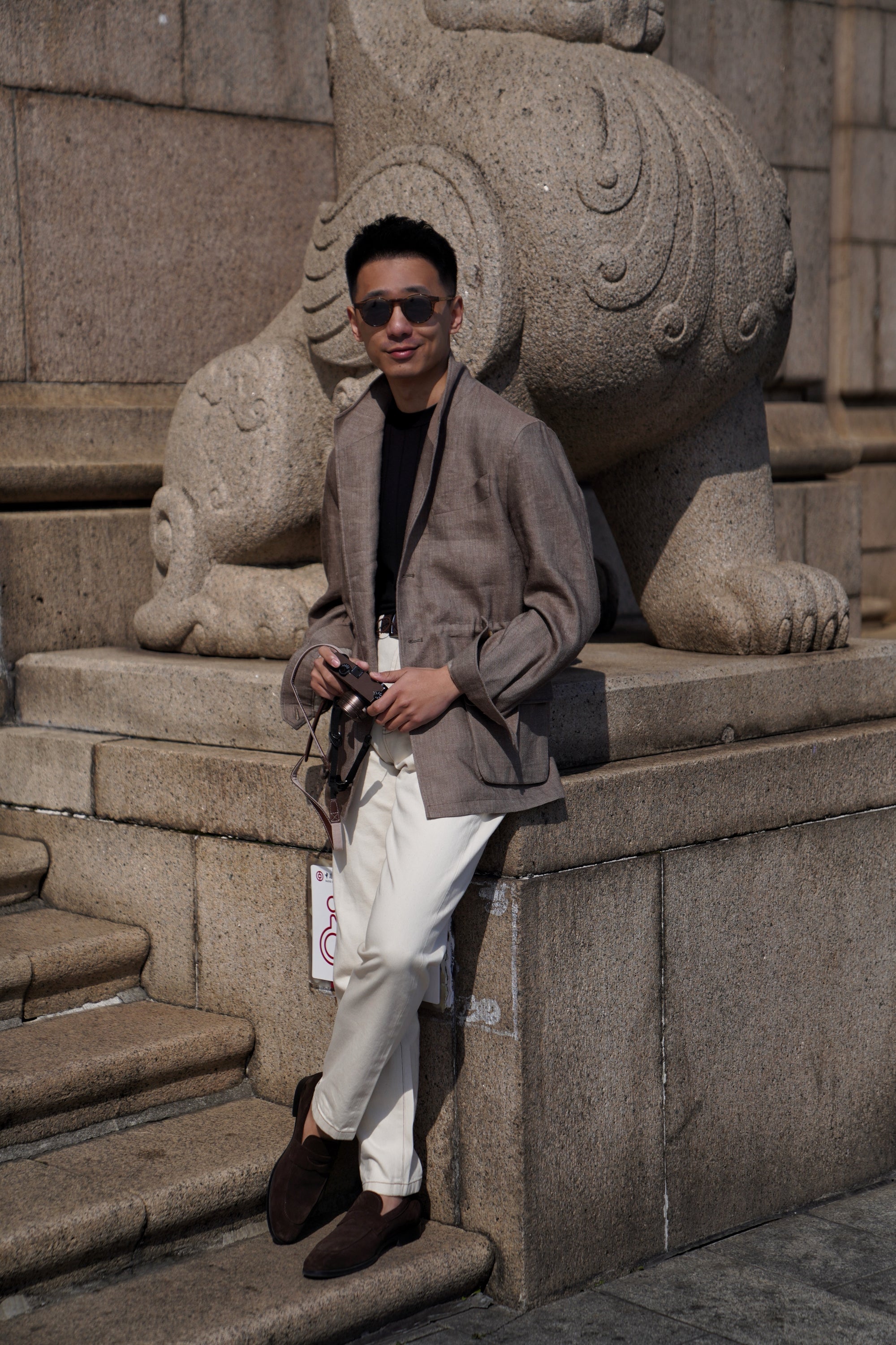 Brown Linen Wool Teba Jacket