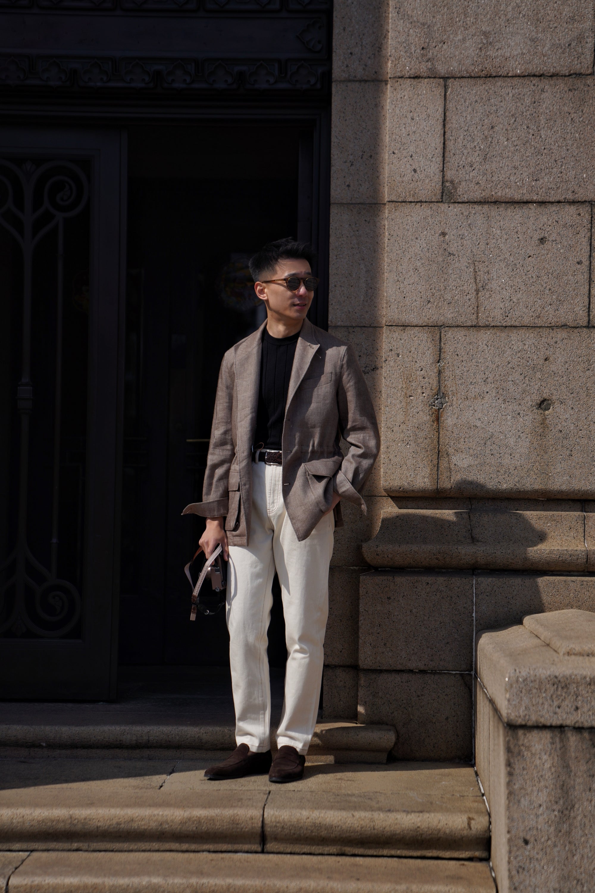 Brown Linen Wool Teba Jacket