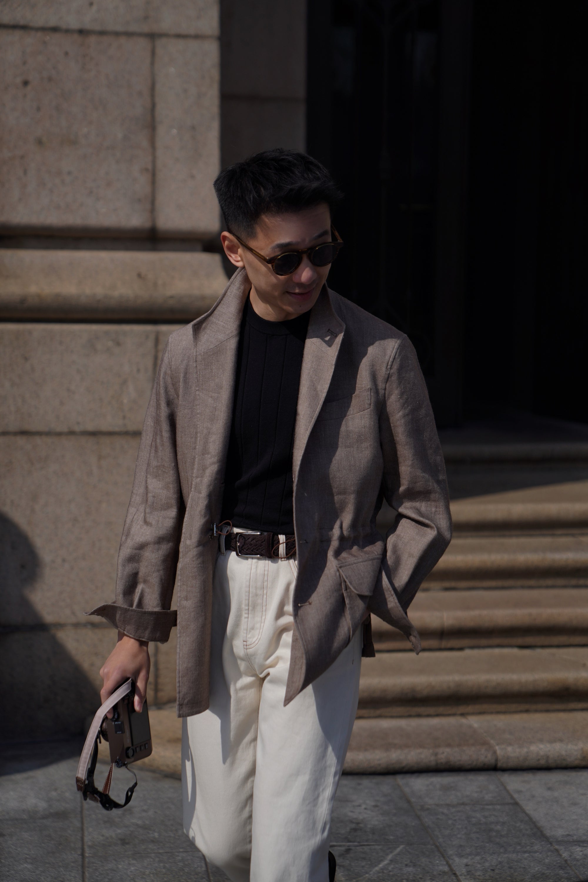 Brown Linen Wool Teba Jacket