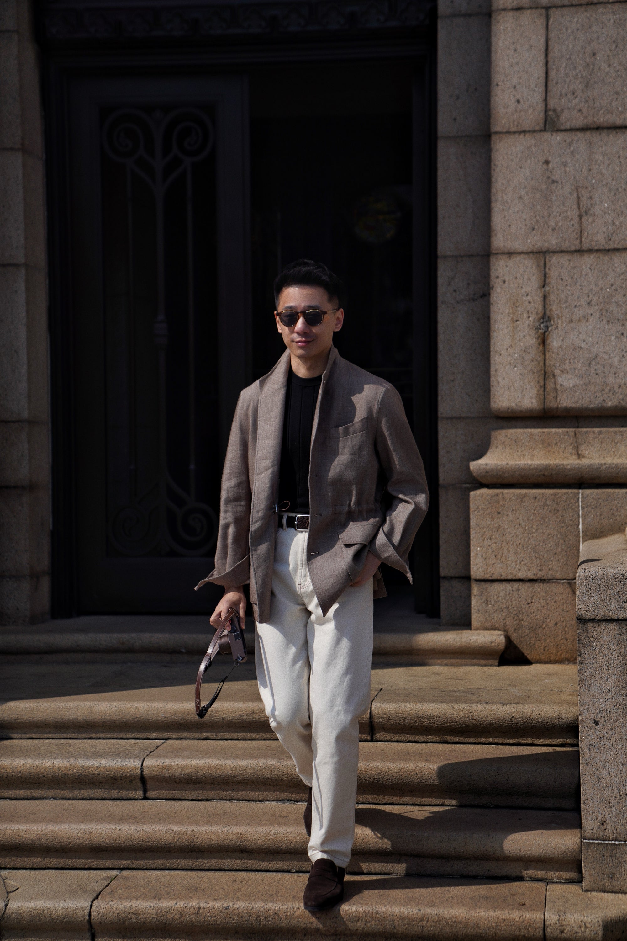Brown Linen Wool Teba Jacket