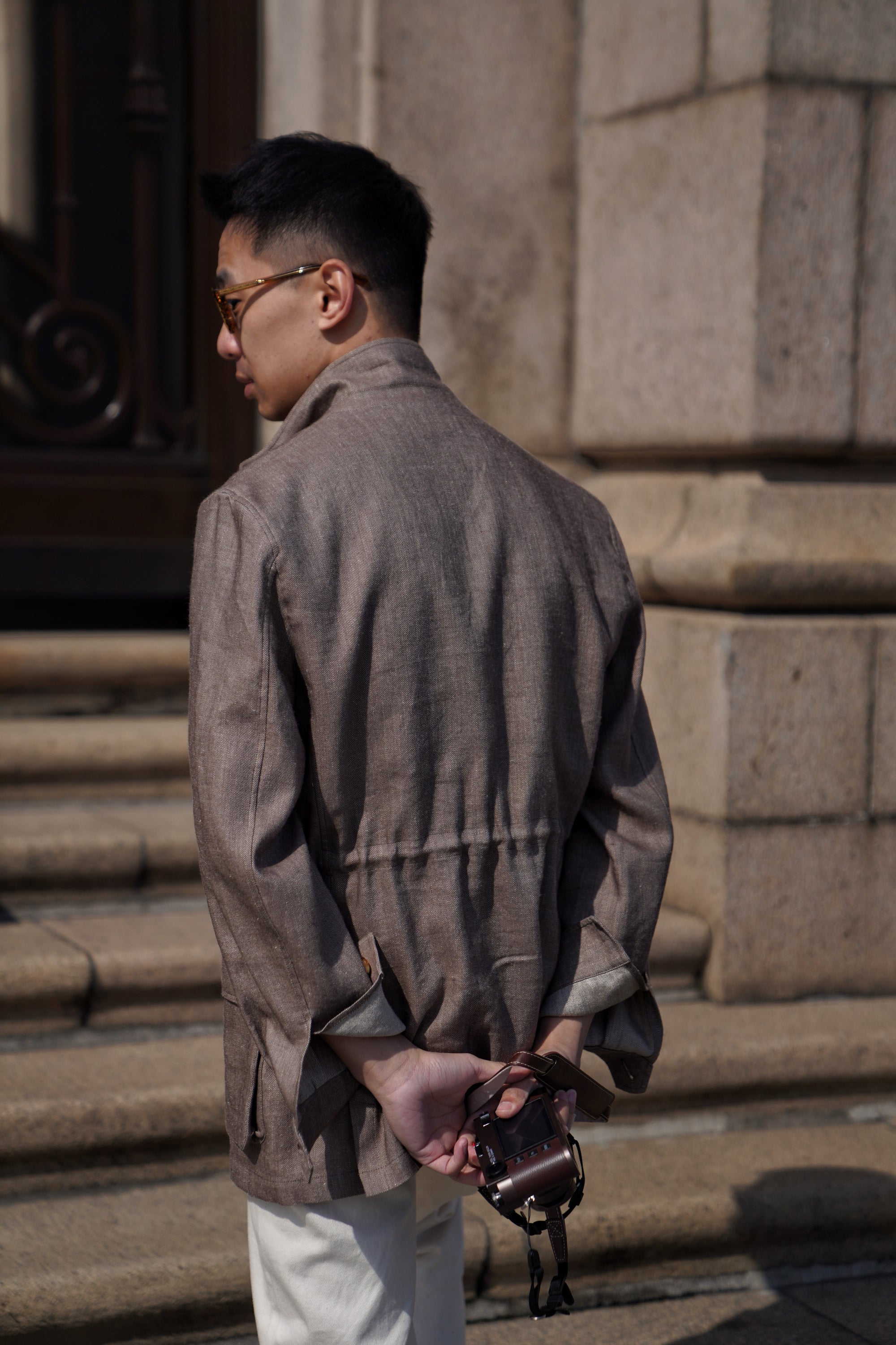 Brown Linen Wool Teba Jacket