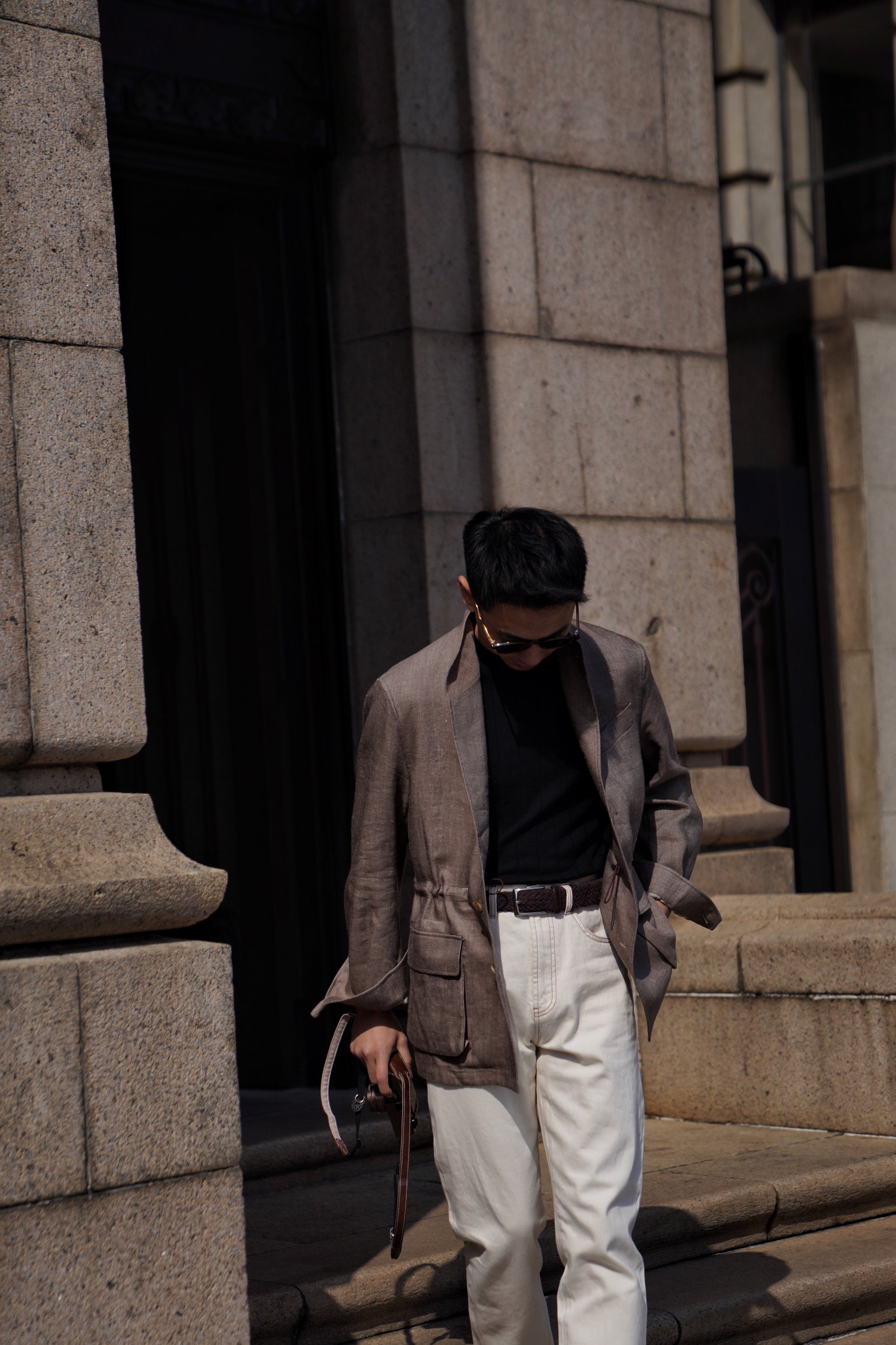 Brown Linen Wool Teba Jacket
