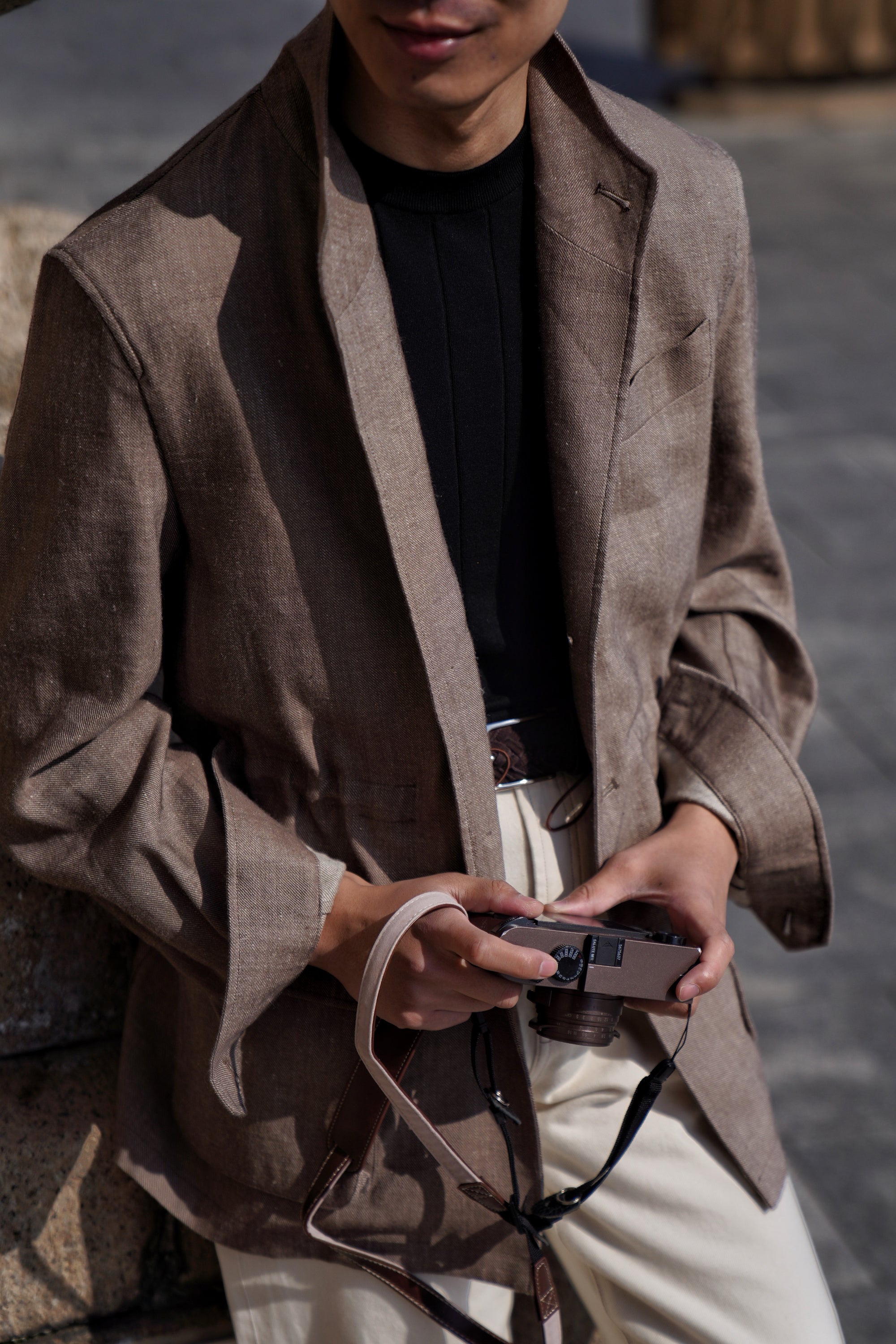 Brown Linen Wool Teba Jacket