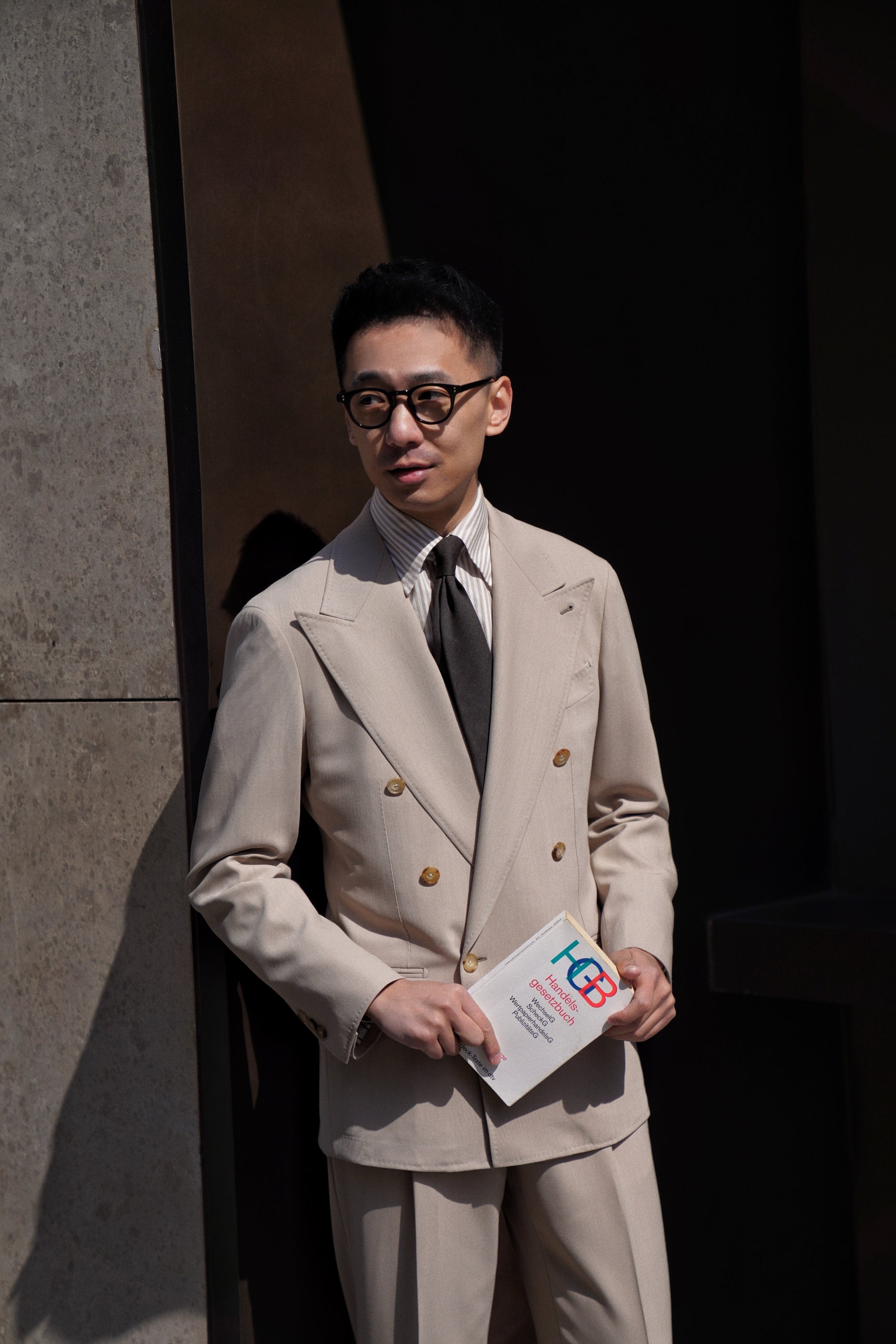 Khaki Hightwist Wool Suit #333