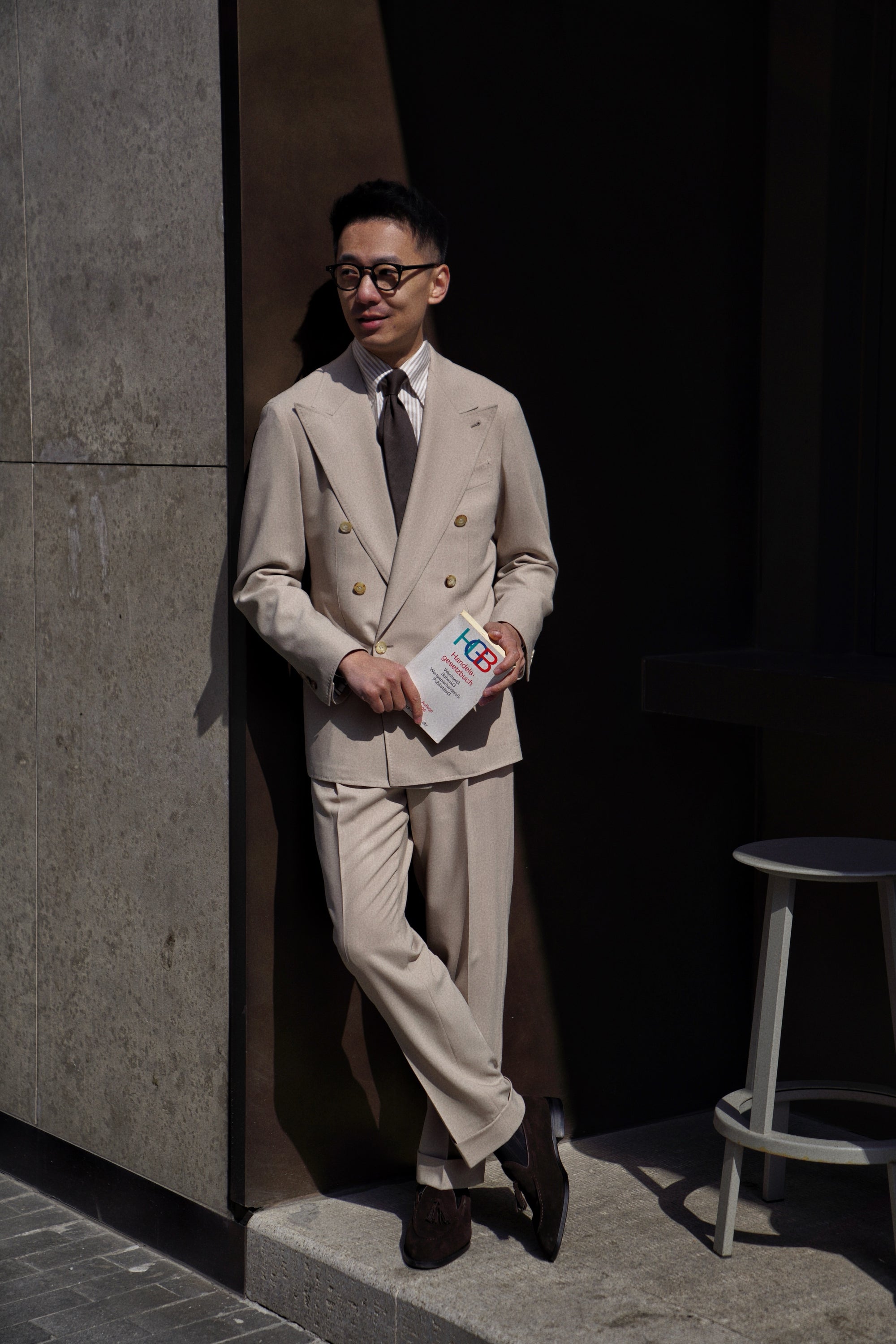 Khaki Hightwist Wool Suit #333