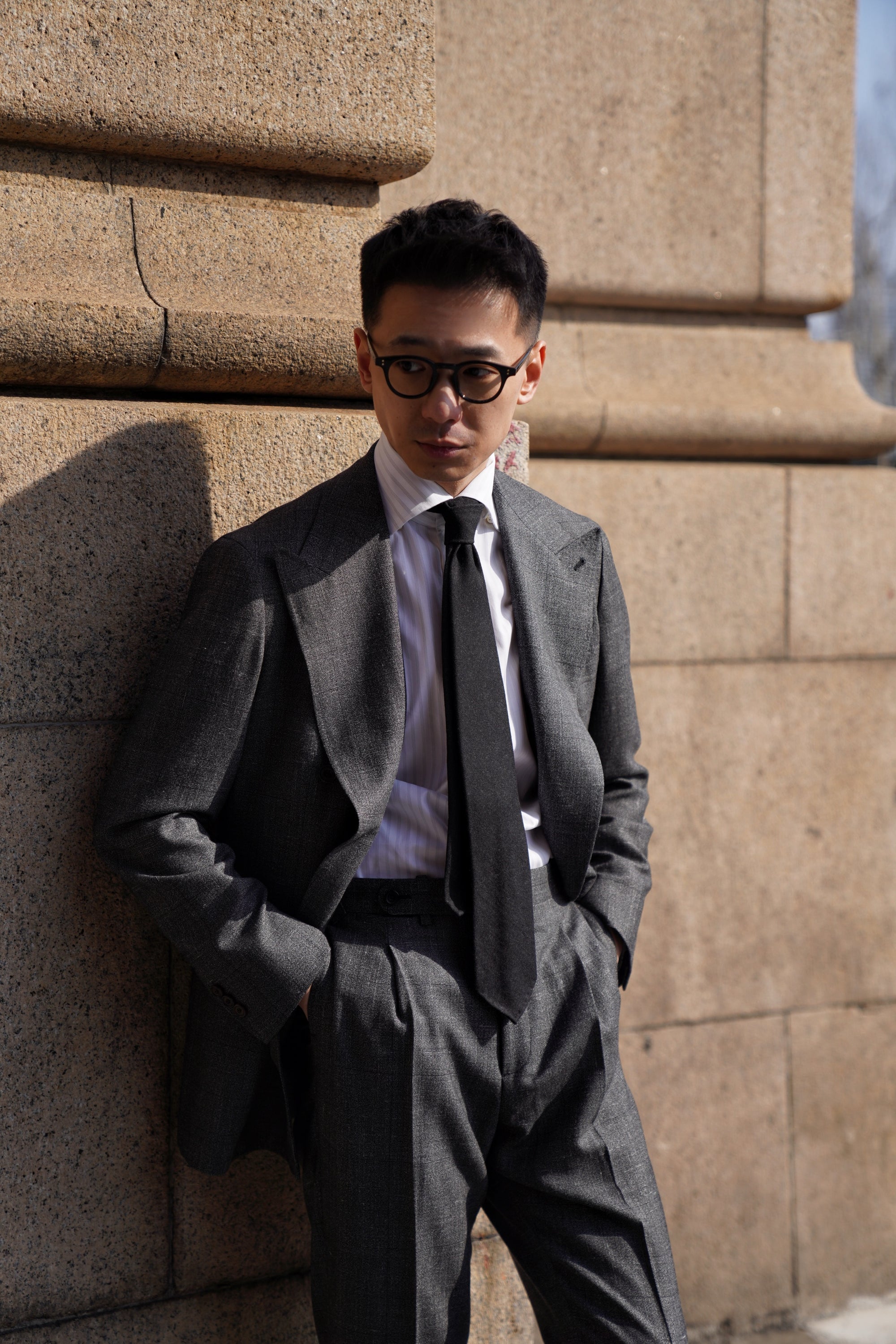 MTO Grey Melange Glen Check Suit #328