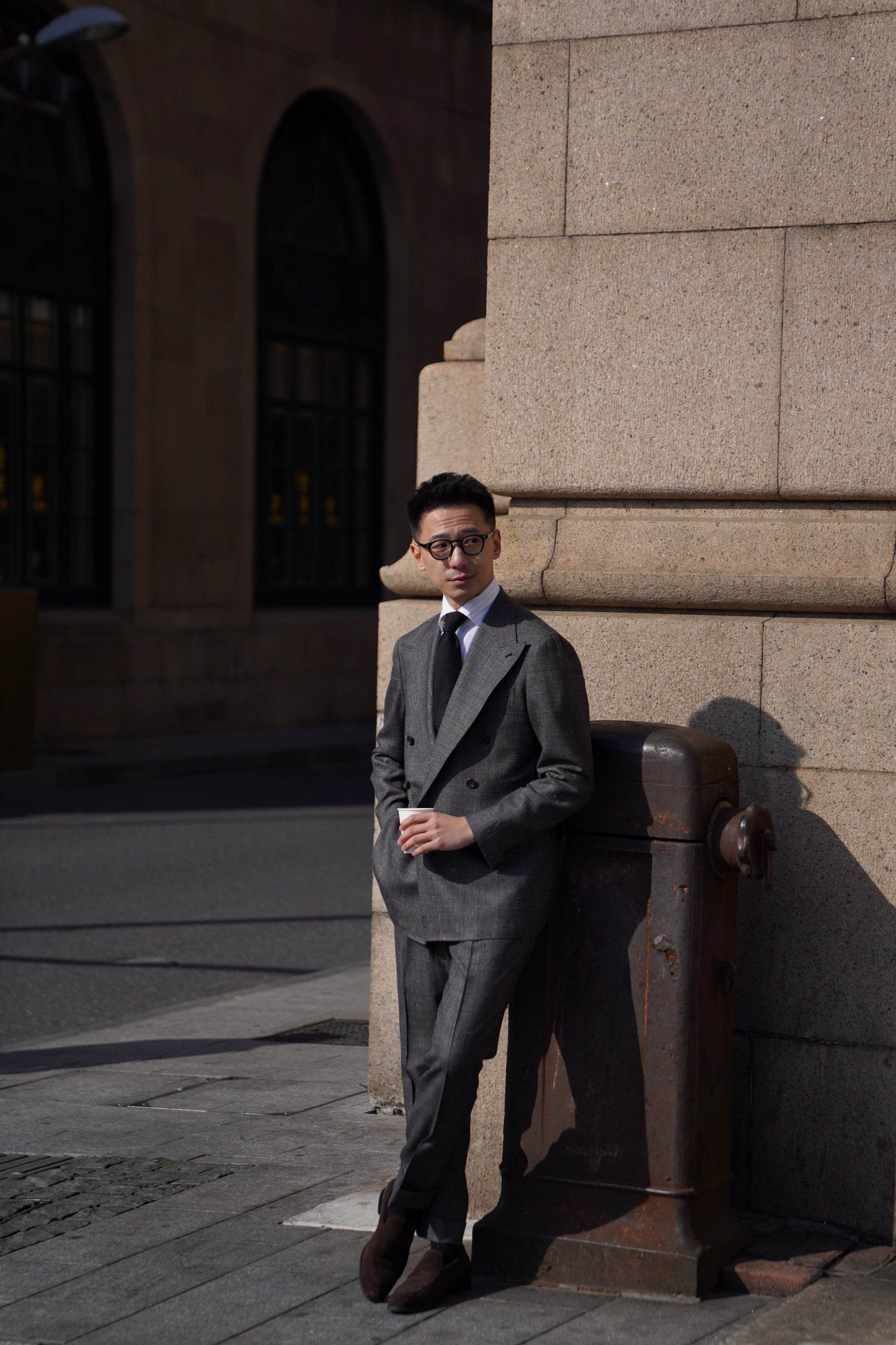 MTO Grey Melange Glen Check Suit #328