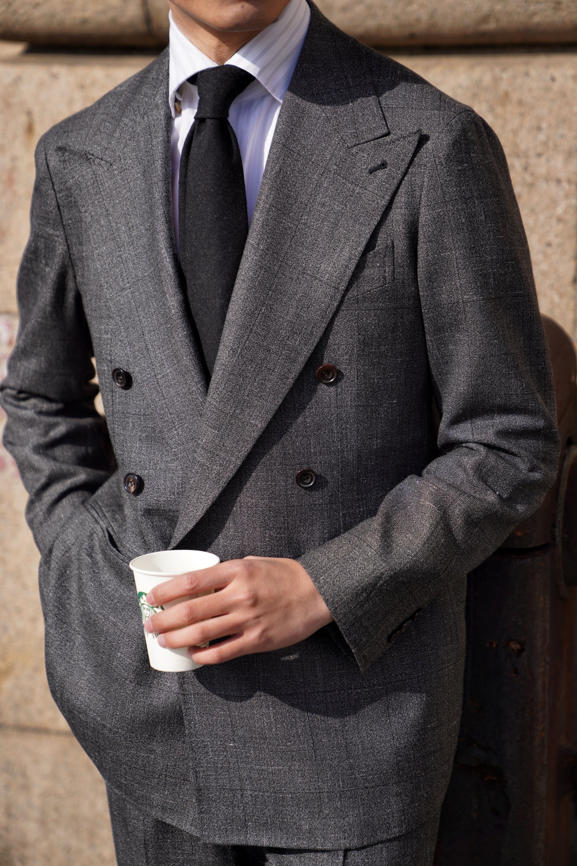 MTO Grey Melange Glen Check Suit #328