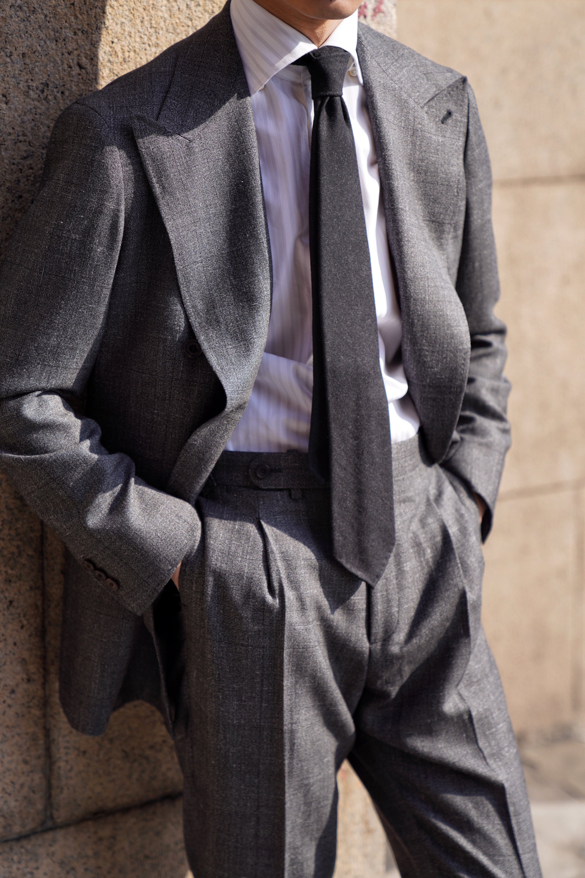 MTO Grey Melange Glen Check Suit #328