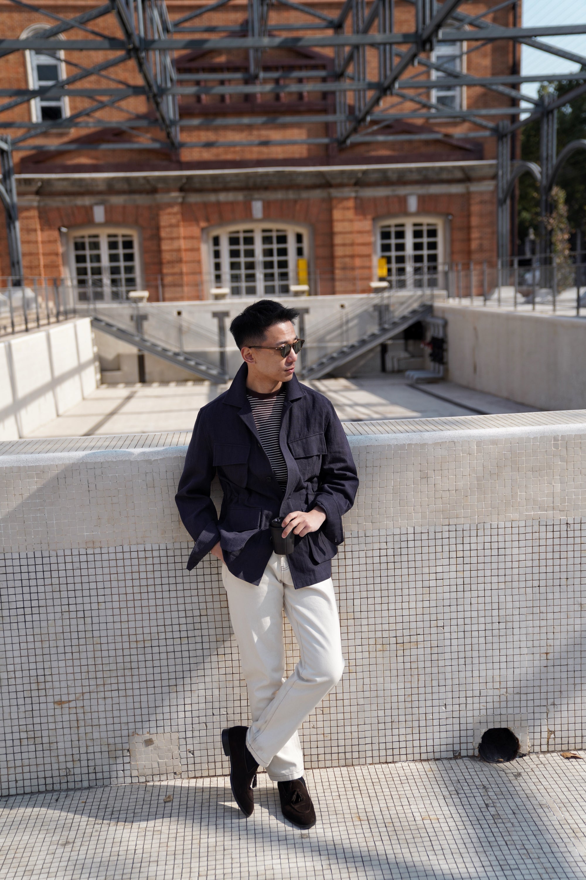 Ink Blue Linen Cotton M42 Jacket