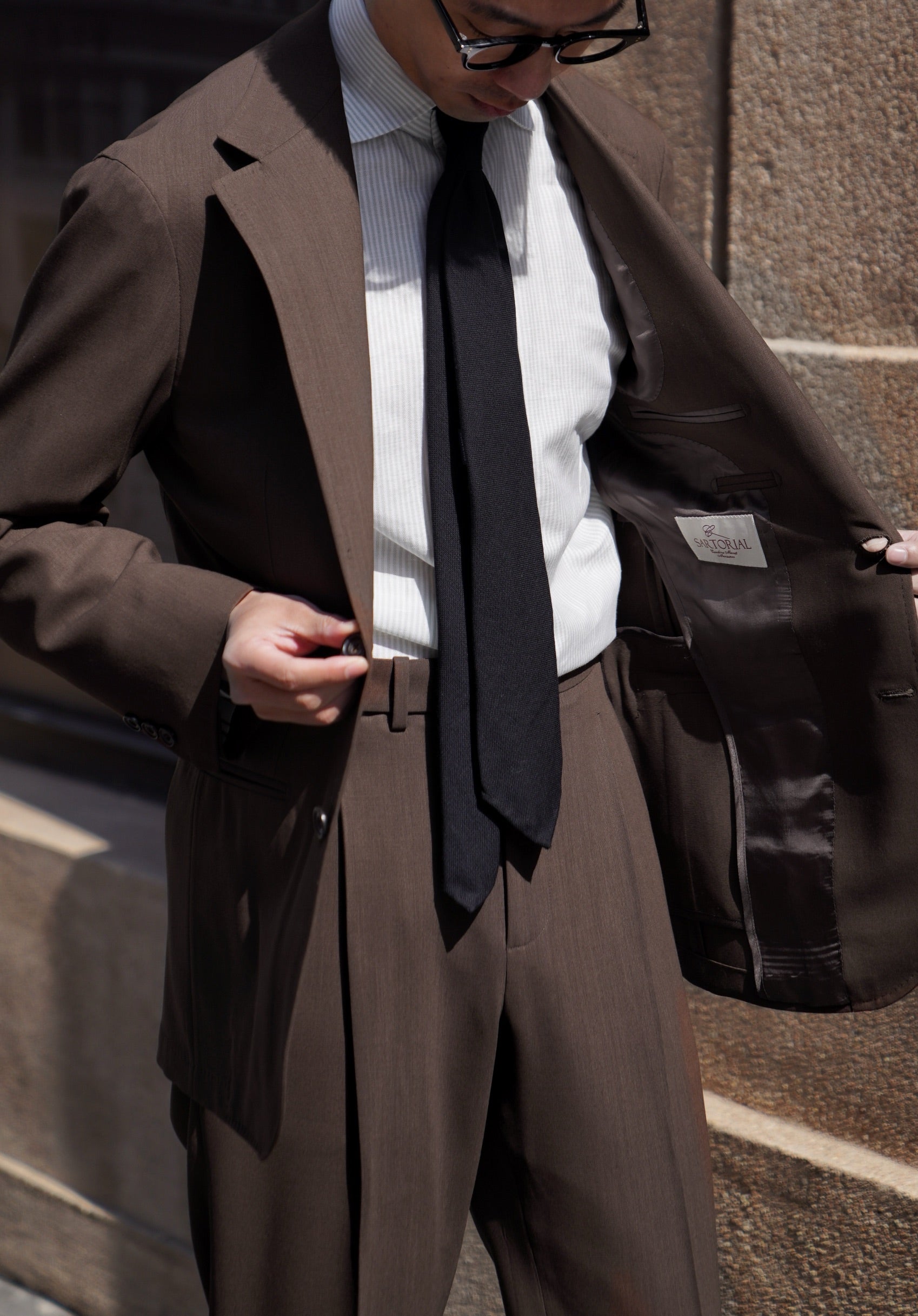 MTO Tobacco Hightwist Wool Suit #332