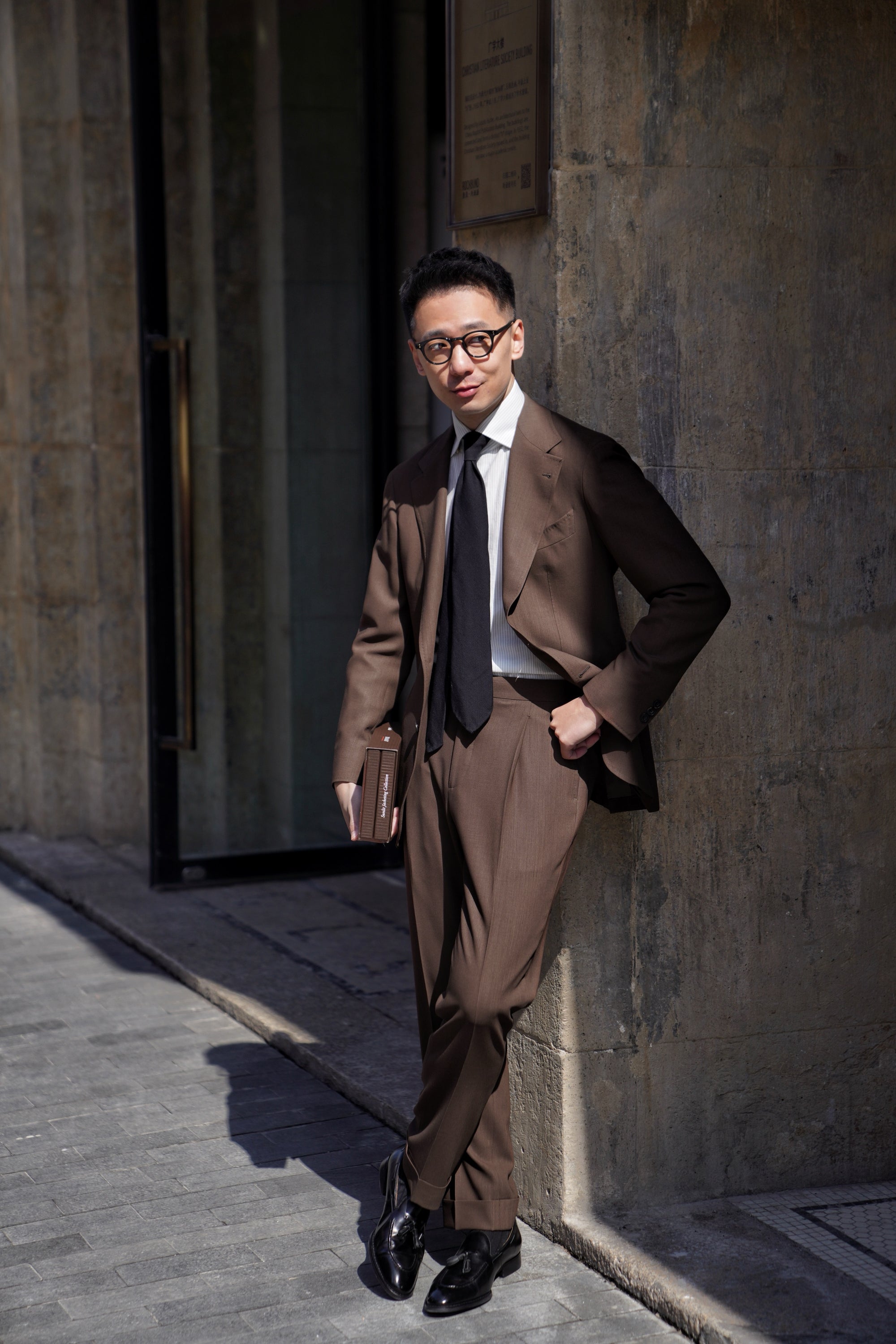 MTO Tobacco Hightwist Wool Suit #332