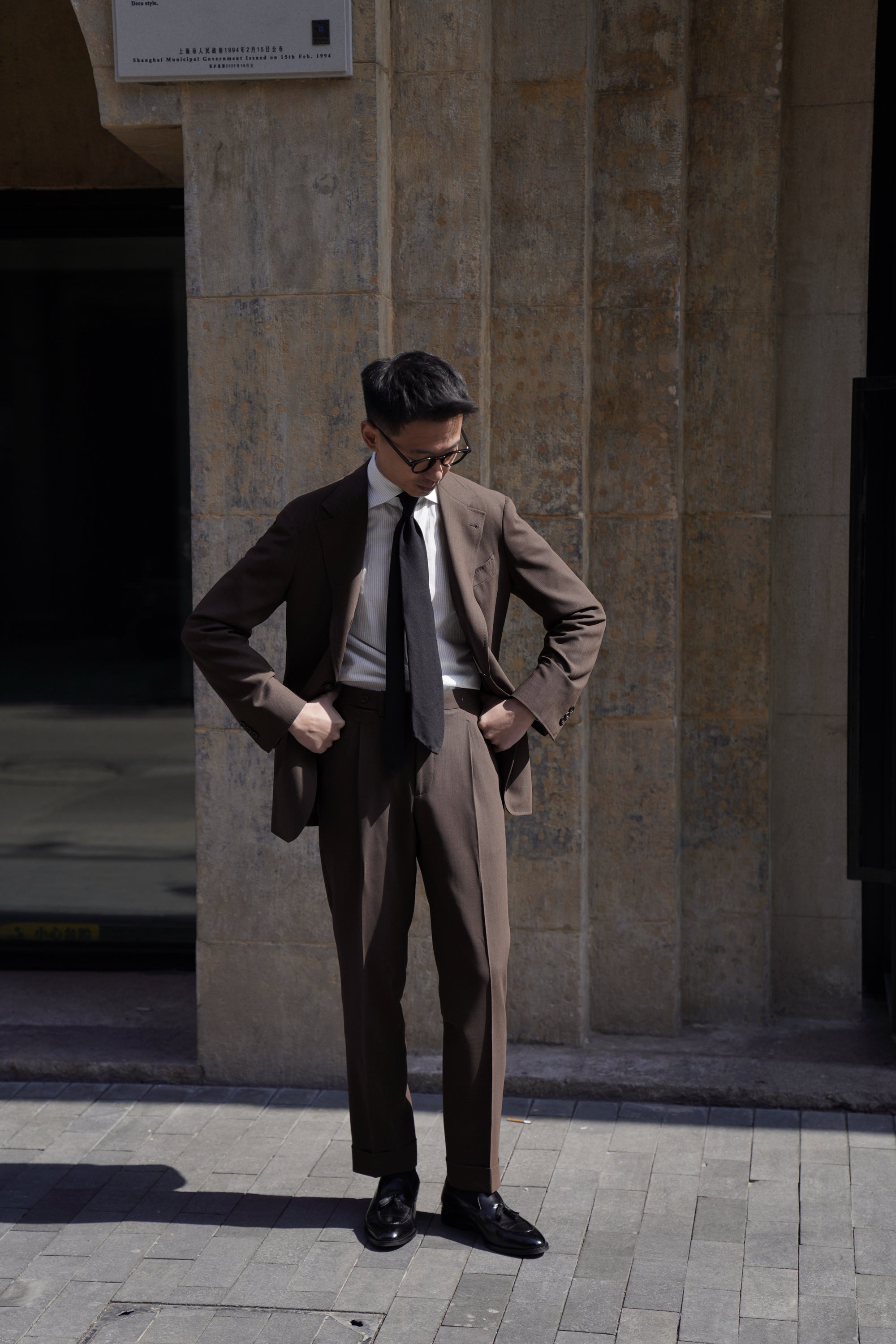 MTO Tobacco Hightwist Wool Suit #332