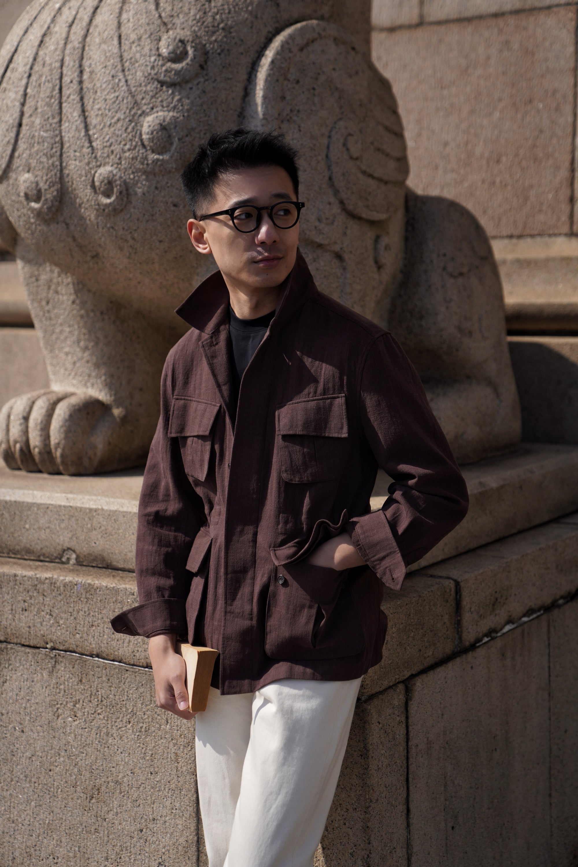 Chocolate Linen Cotton M42 Jacket