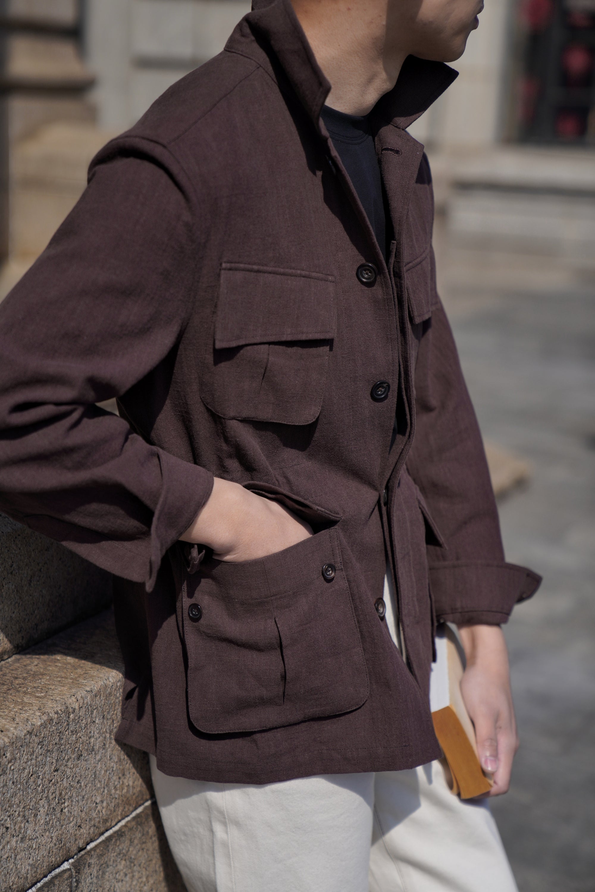 Chocolate Linen Cotton M42 Jacket