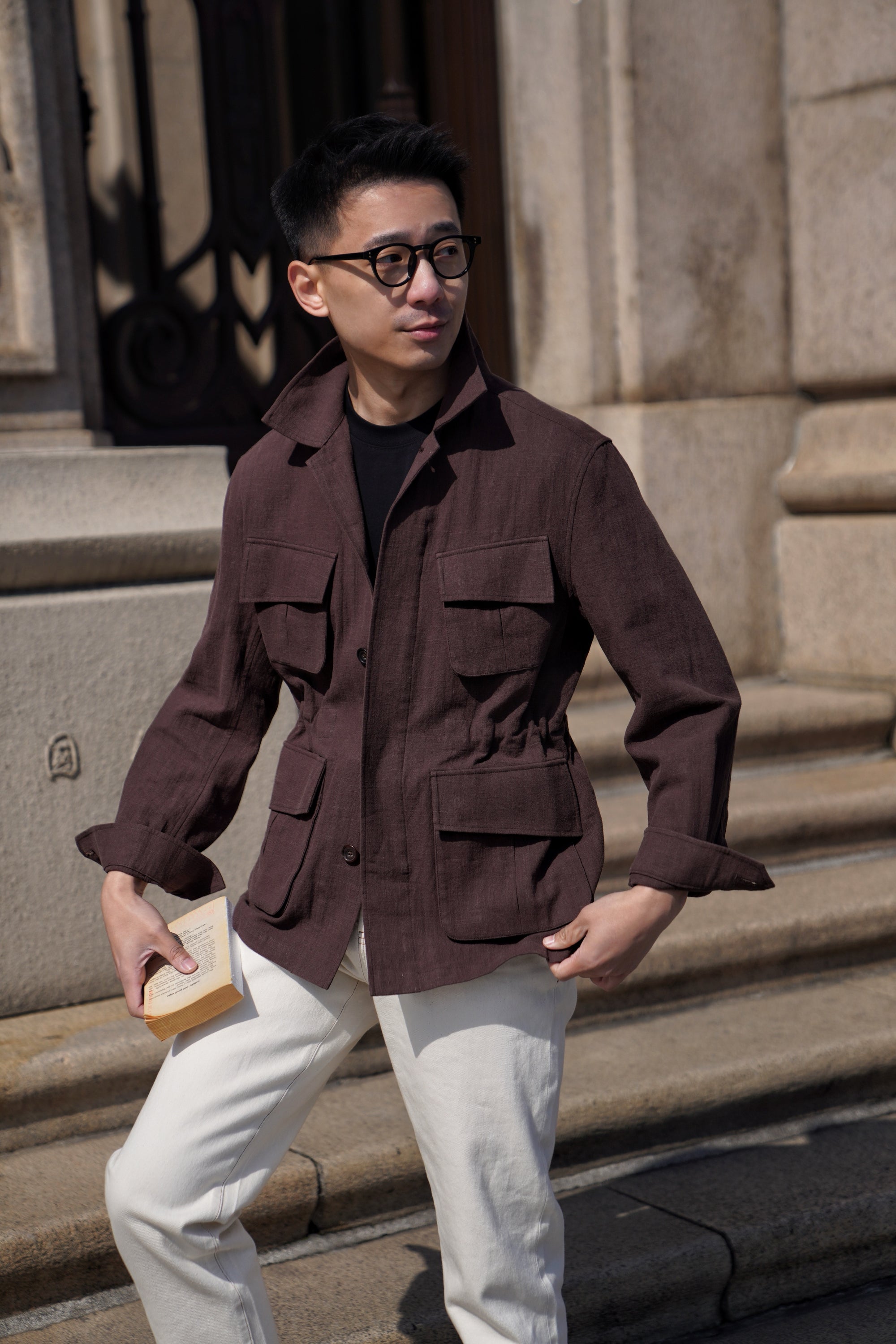 Chocolate Linen Cotton M42 Jacket